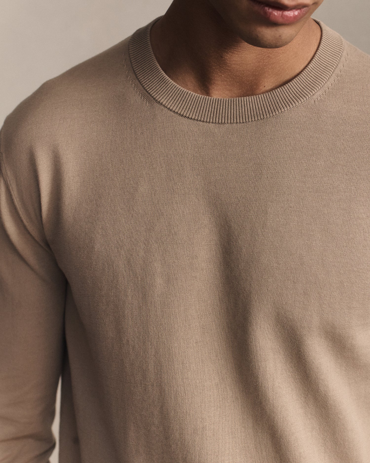 Ice Cotton Long Sleeve Top - Taupe