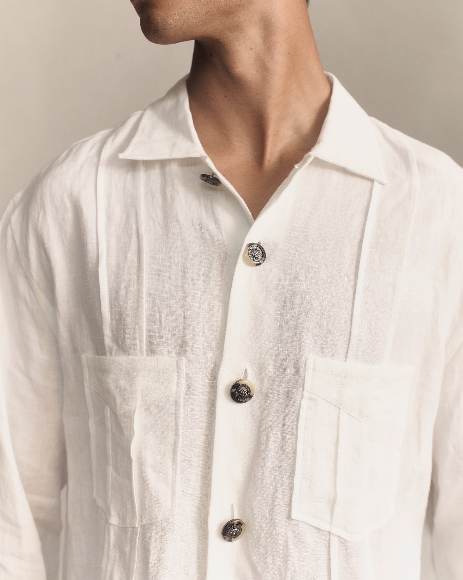 Havana Shirt - White Linen Canvas