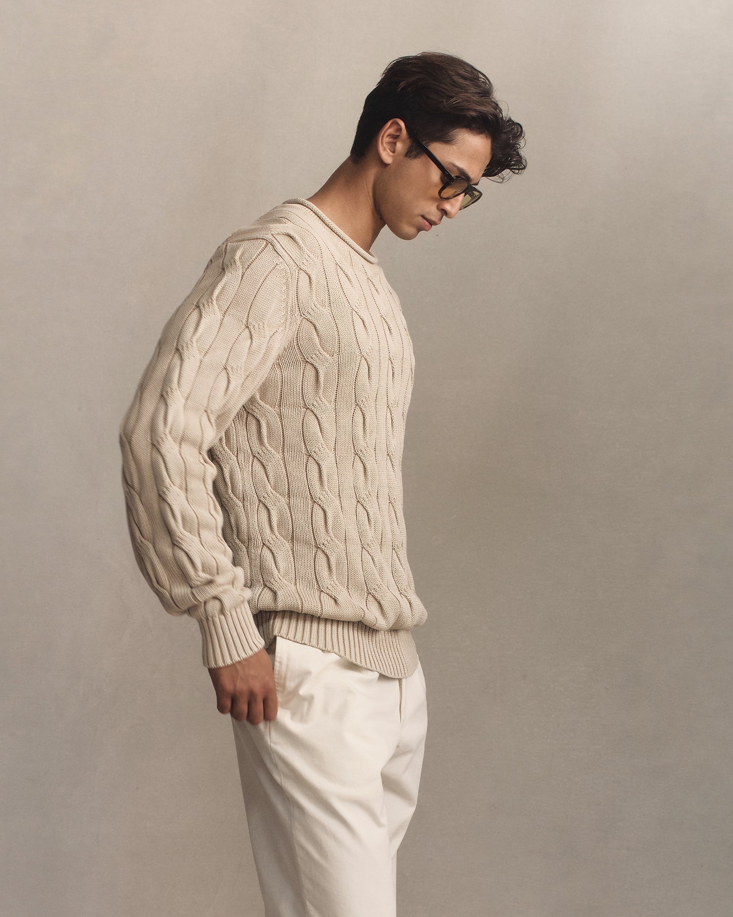 Yachtie Cable Sweater - Beige