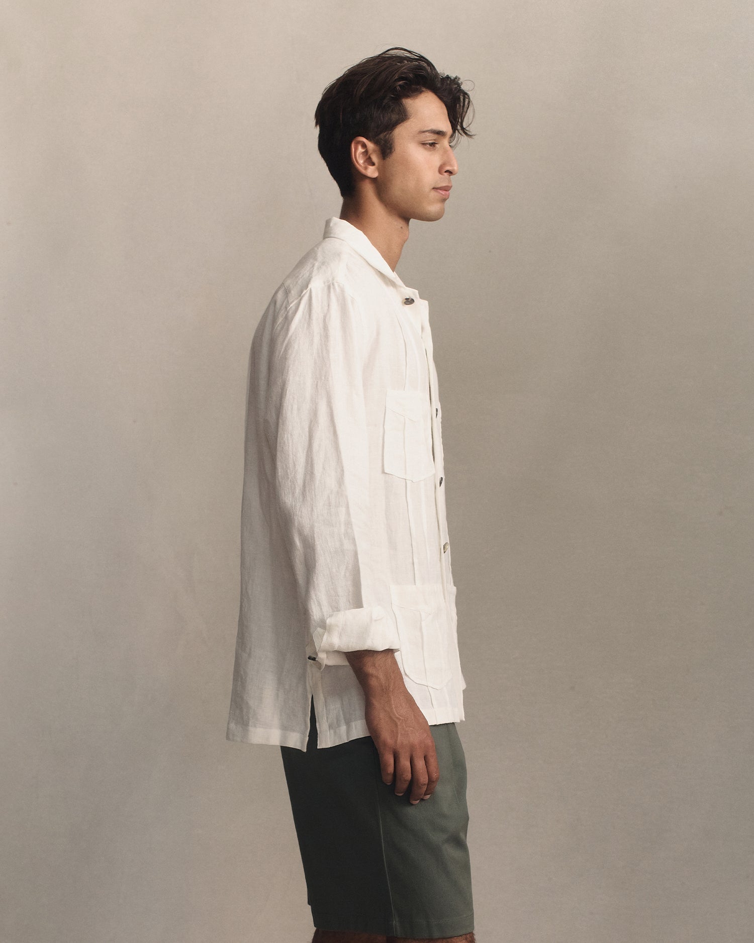 Havana Shirt - White Linen Canvas