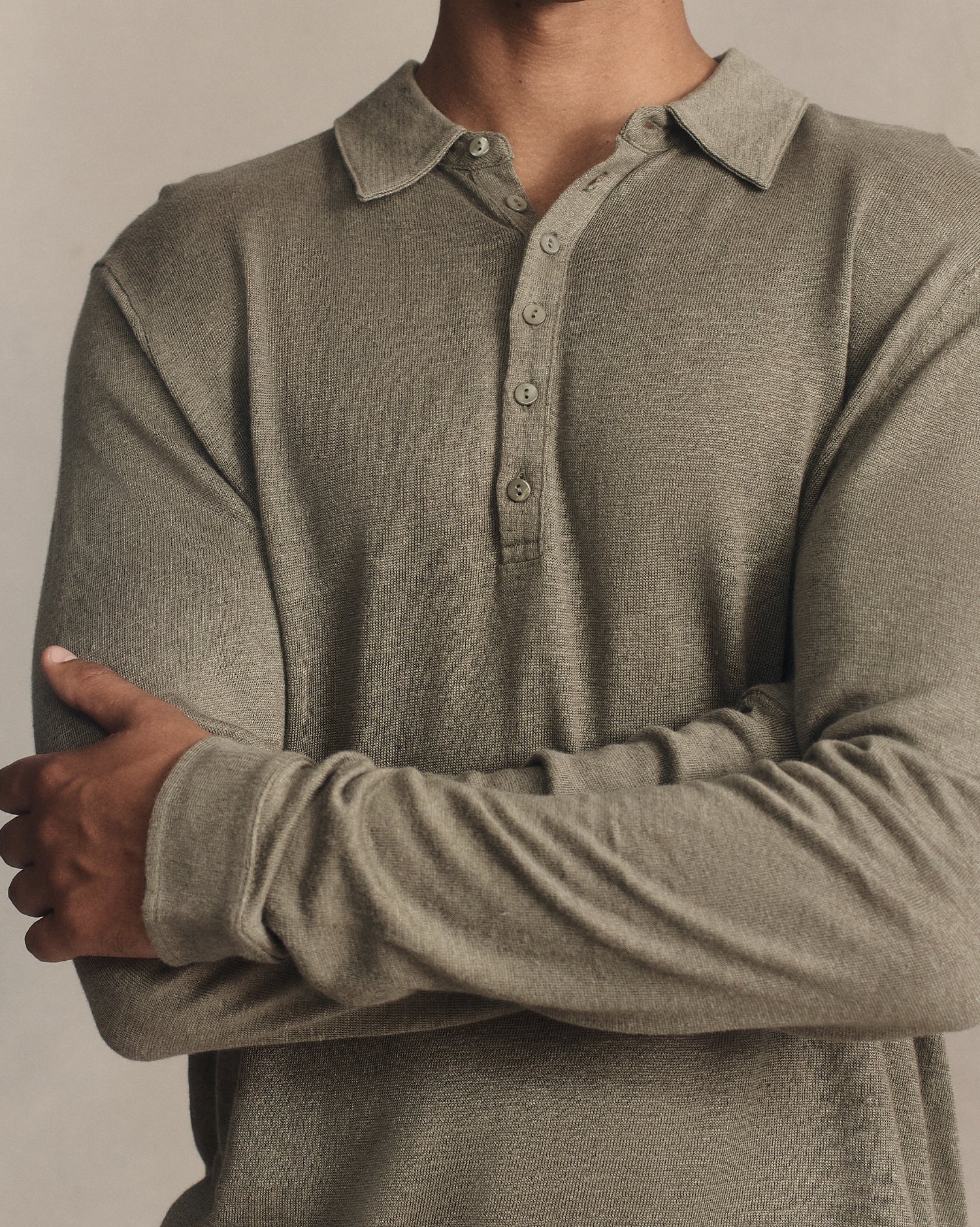 Linen Polo - Moss