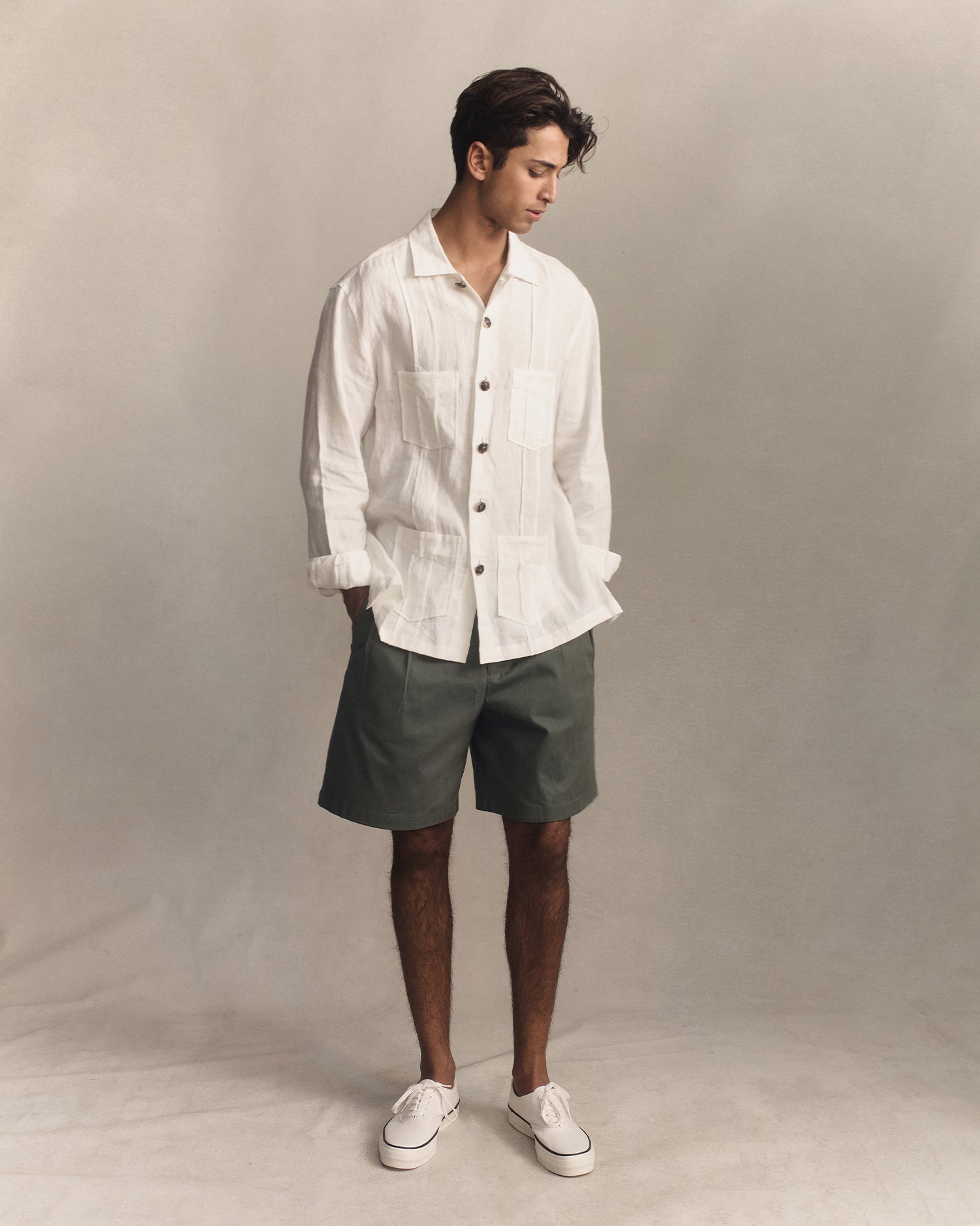 Havana Shirt - White Linen Canvas