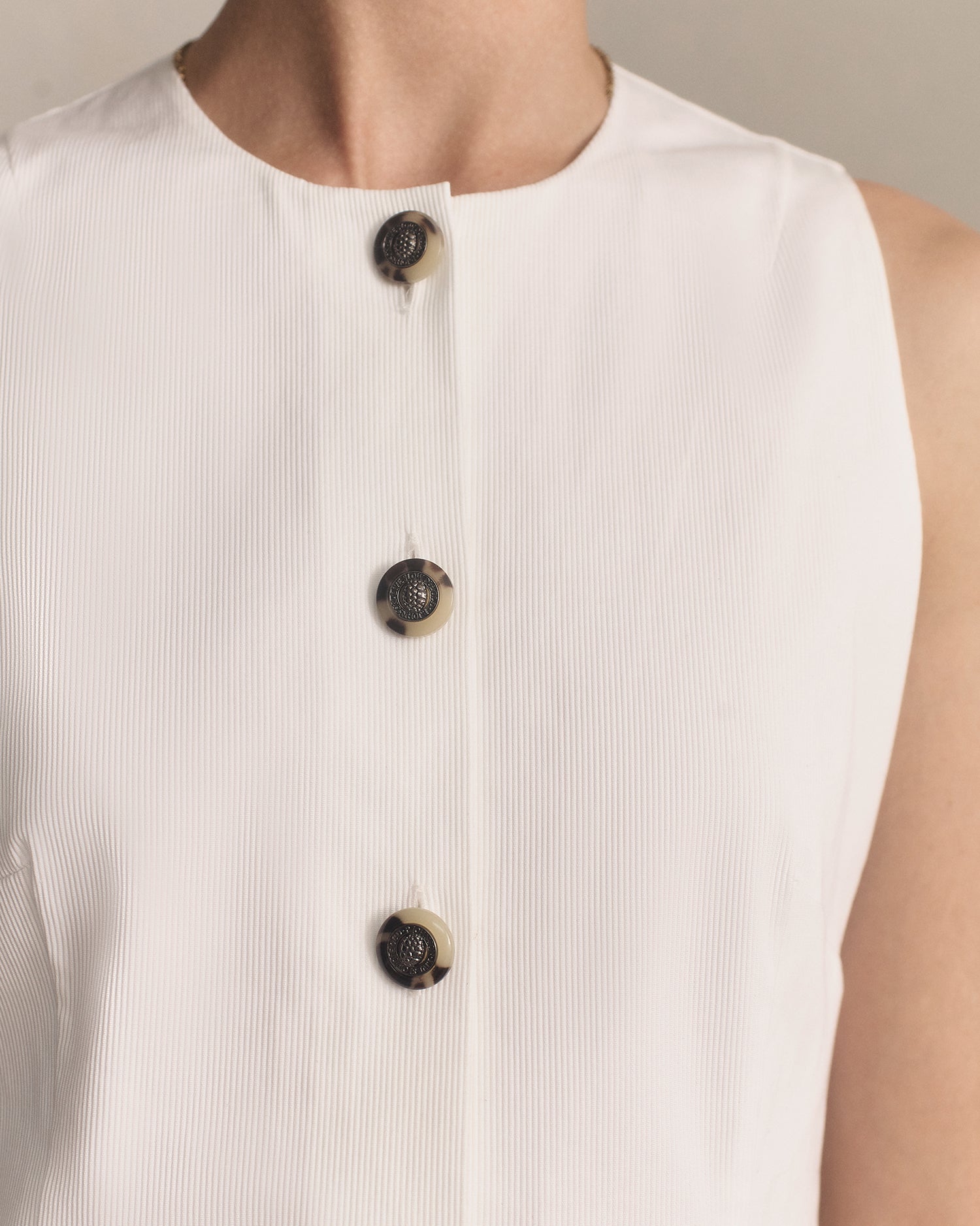 Christy Dress - White Rib | P Johnson