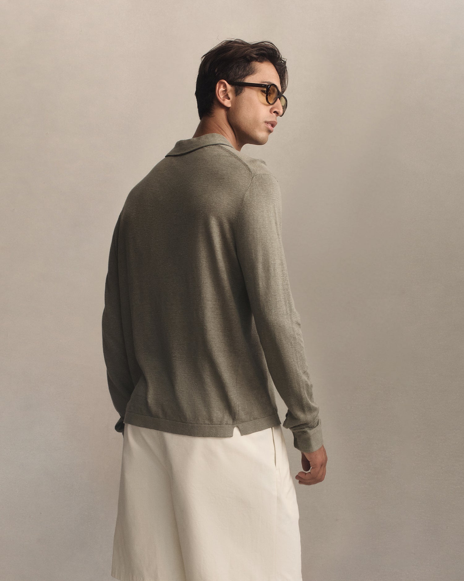 Linen Polo - Moss