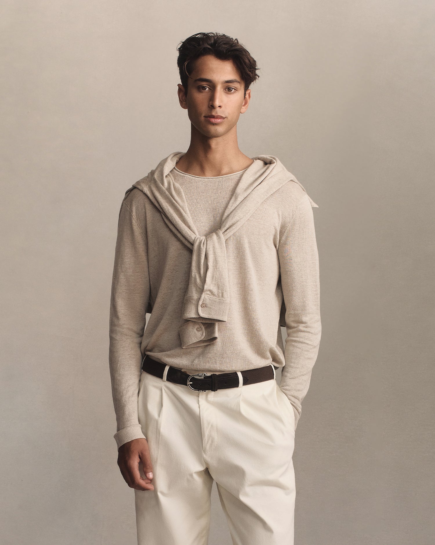Linen Sweater - Taupe