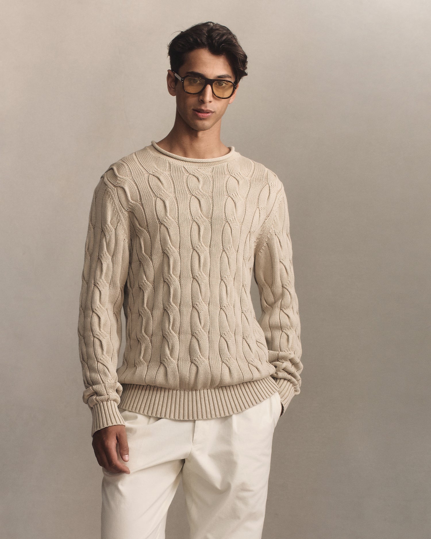 Yachtie Cable Sweater - Beige