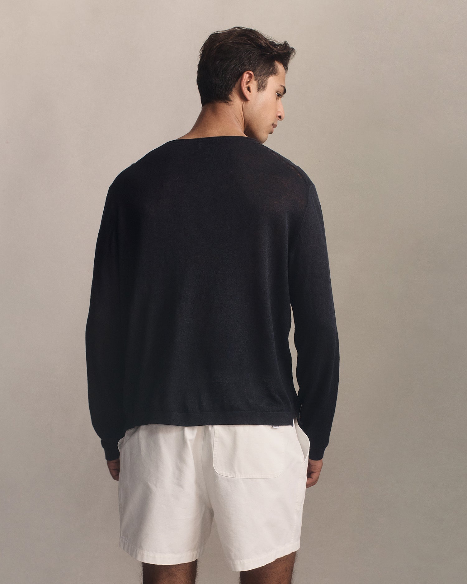 Linen Sweater - Navy