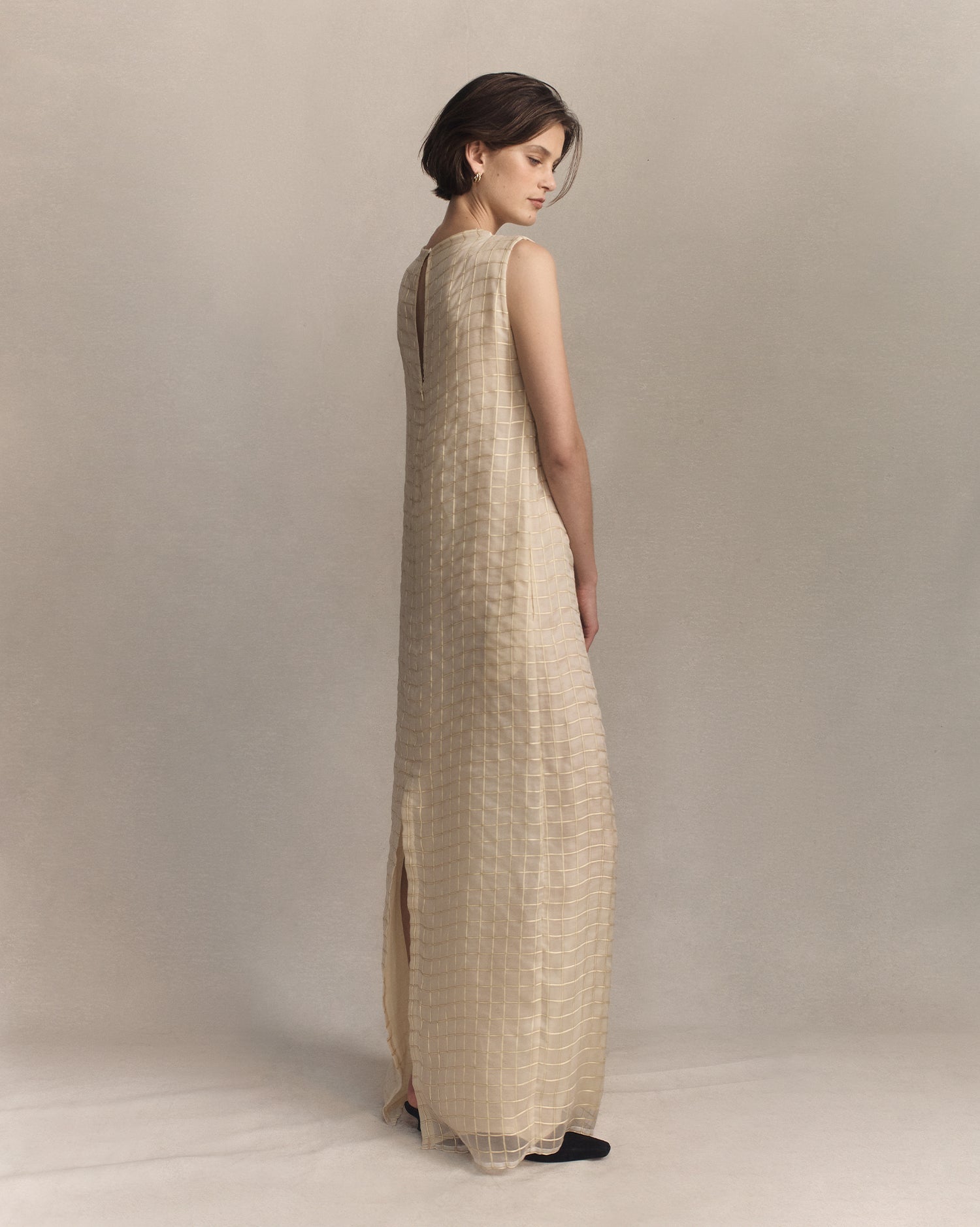 Tia Dress - Gold Check | P Johnson