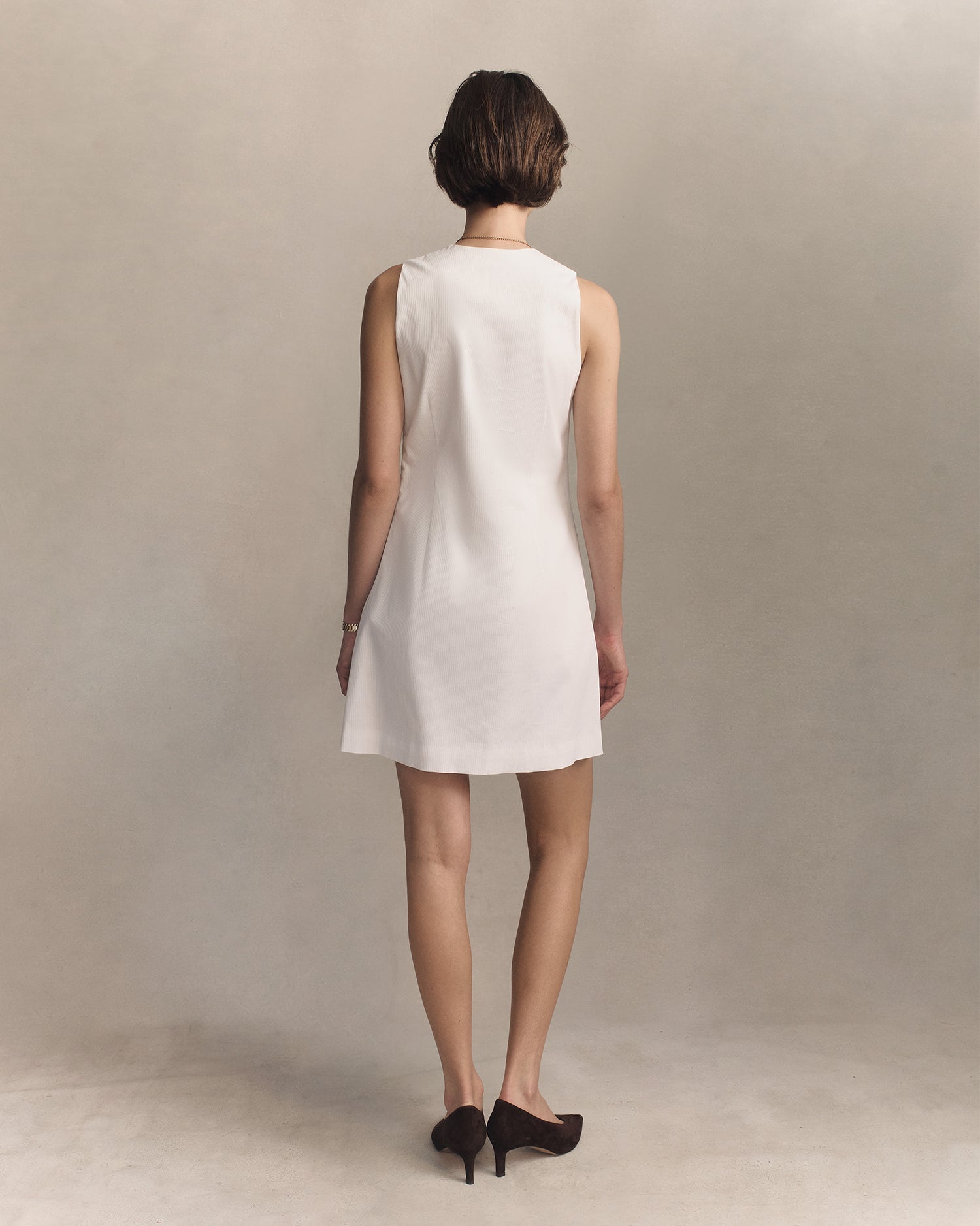 Christy Dress - White Rib | P Johnson