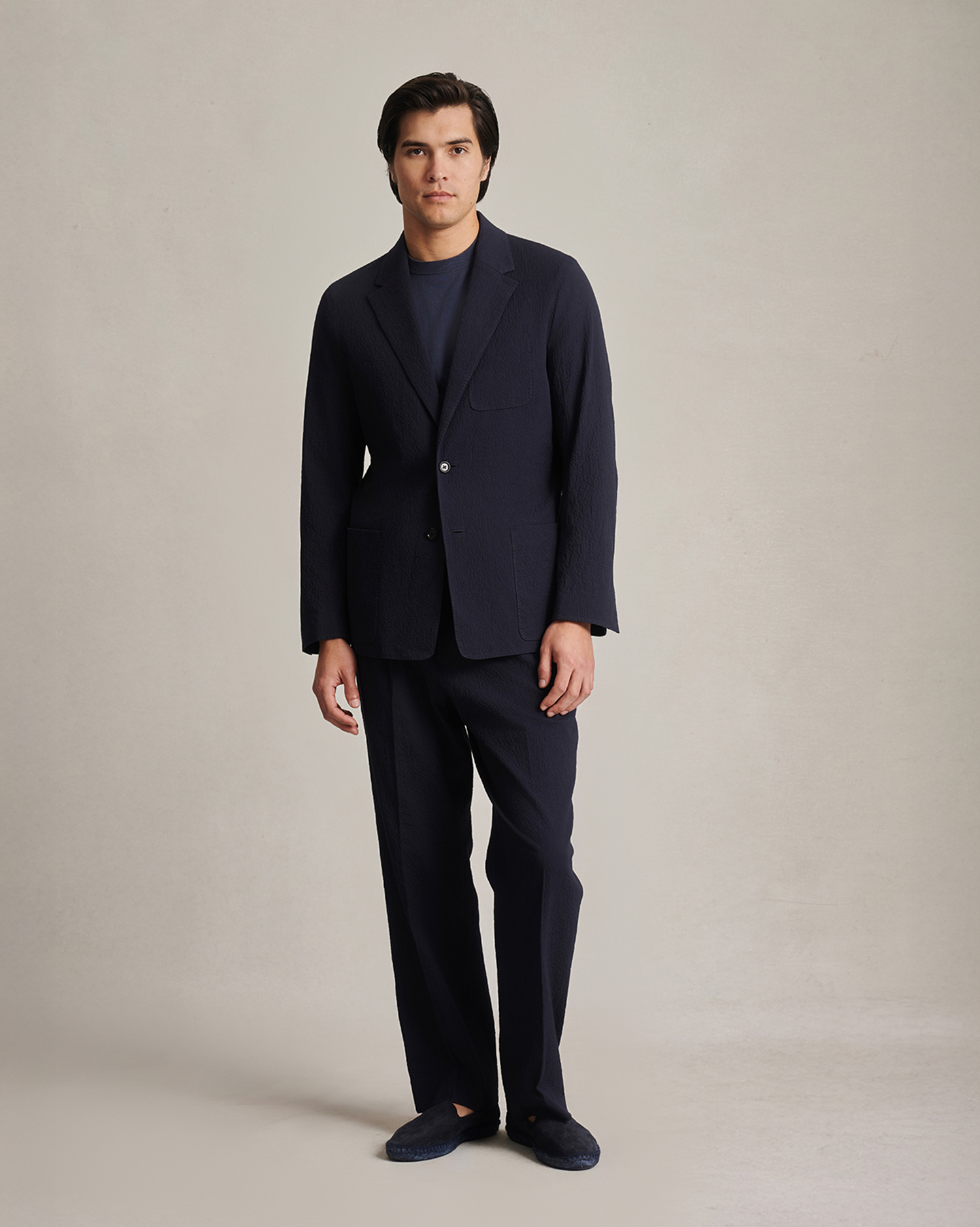 Slack Jacket - Navy Seersucker