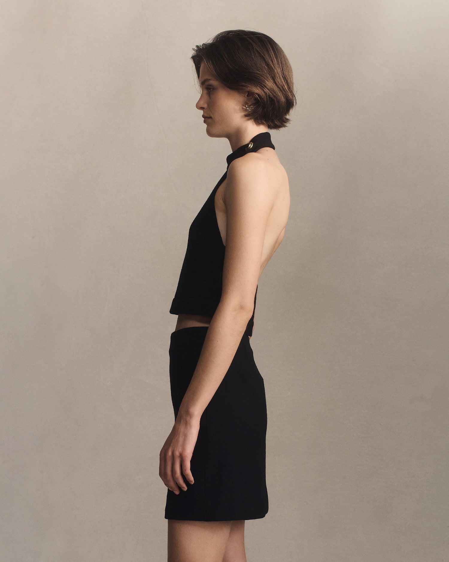 Gabrielle Crop - Black Crepe | P Johnson