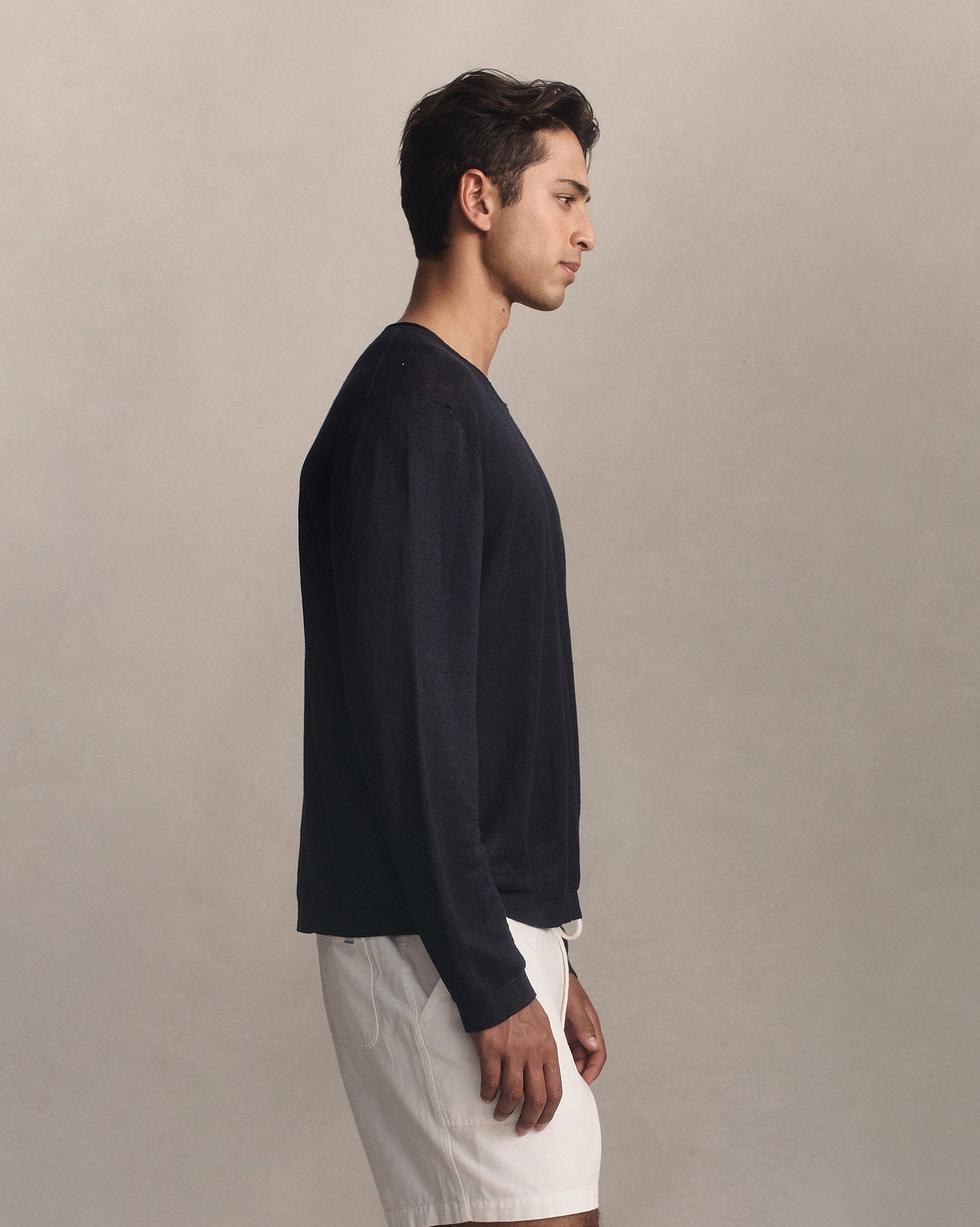 Linen Sweater - Navy