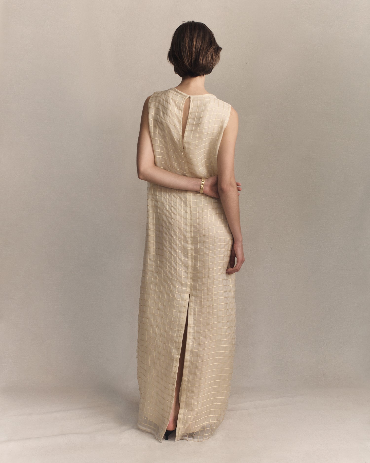 Tia Dress - Gold Check | P Johnson