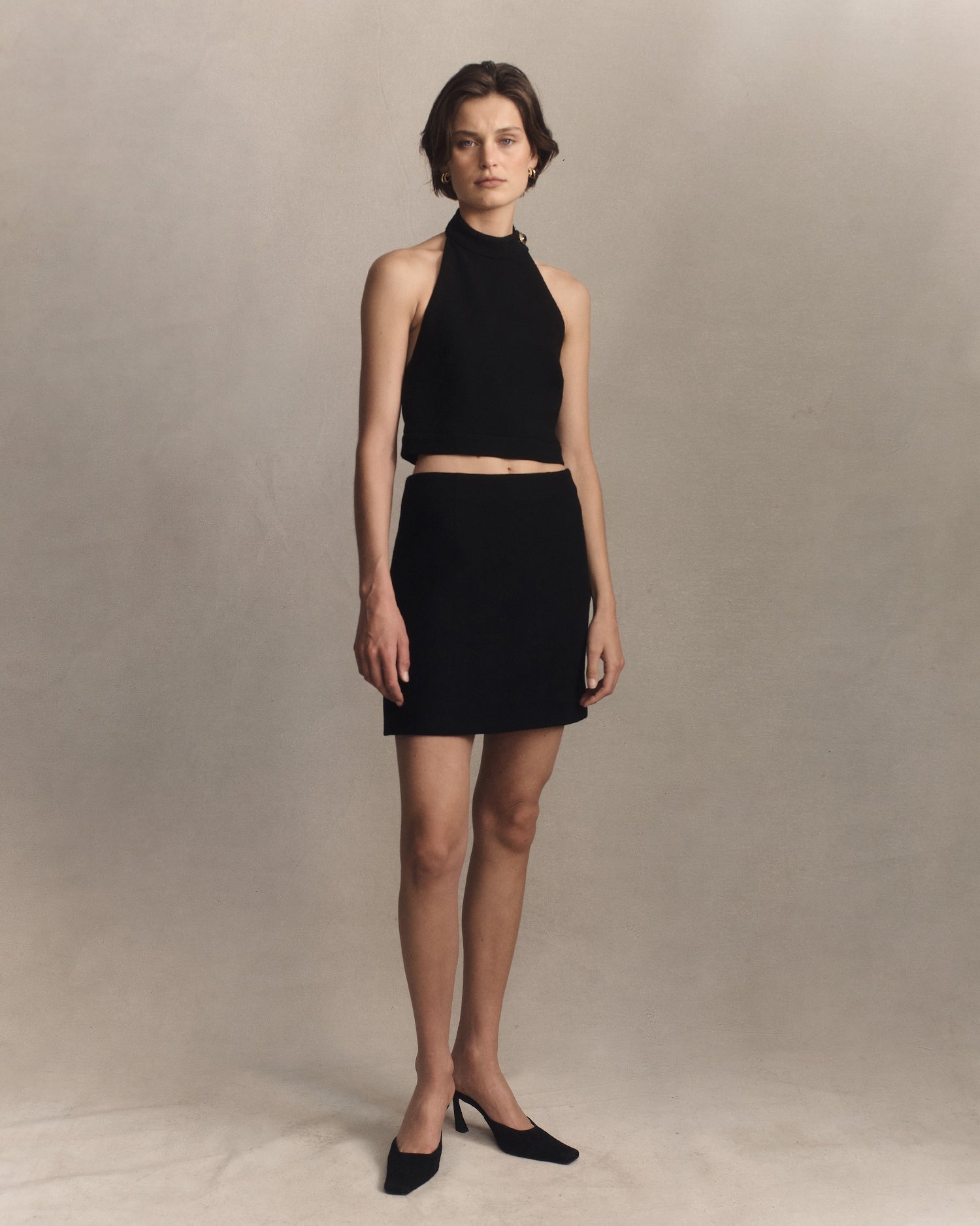 Gabrielle Crop - Black Crepe