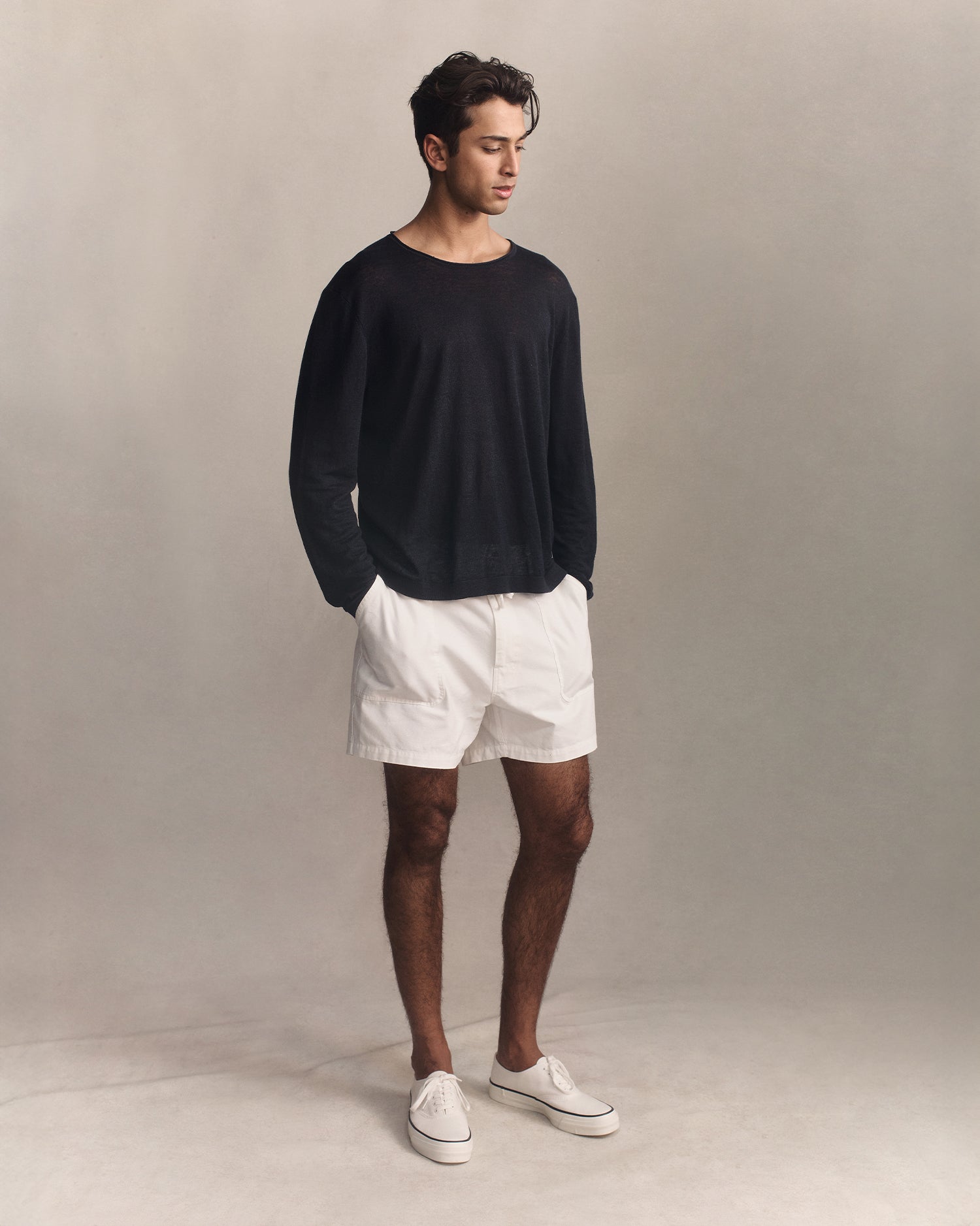 Linen Sweater - Navy