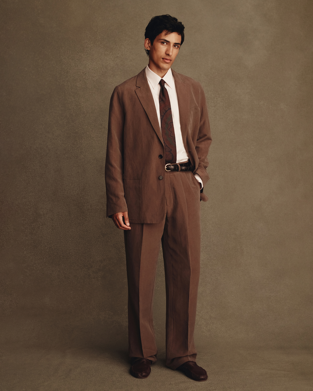 Slack Jacket - Chocolate Silk Linen