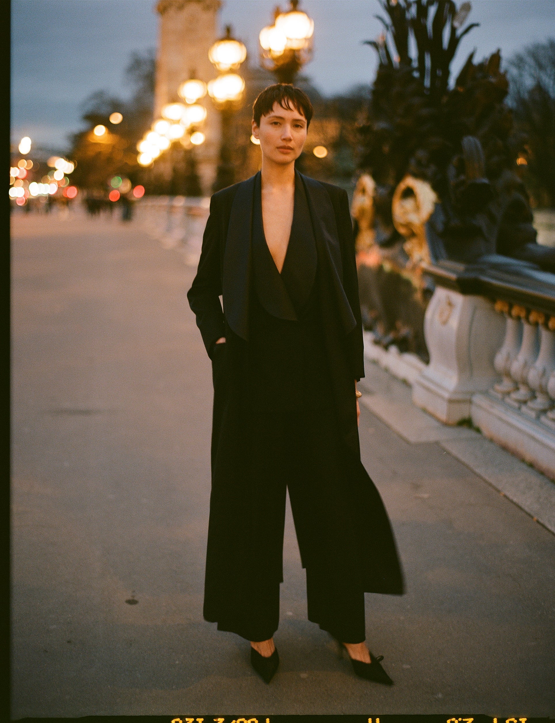 Black Silk Tuxedo Coat Dress | P Johnson
