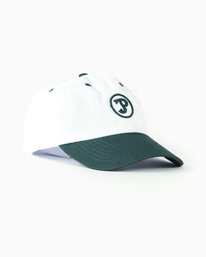 White & Green Dad Cap with Sporting Logo