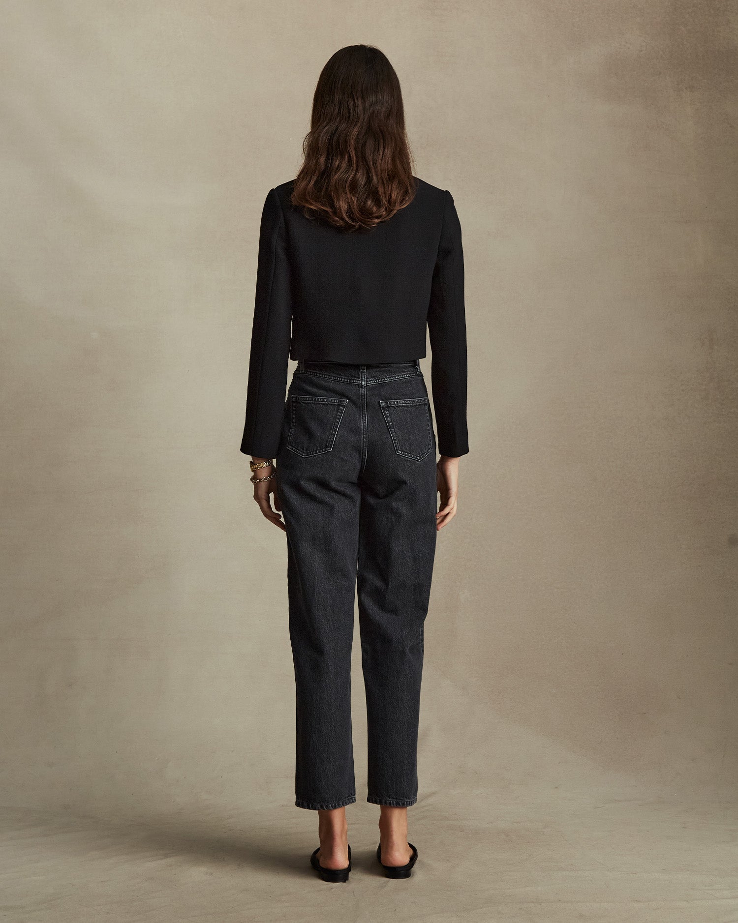 Black Crepe Corta Jacket | P Johnson