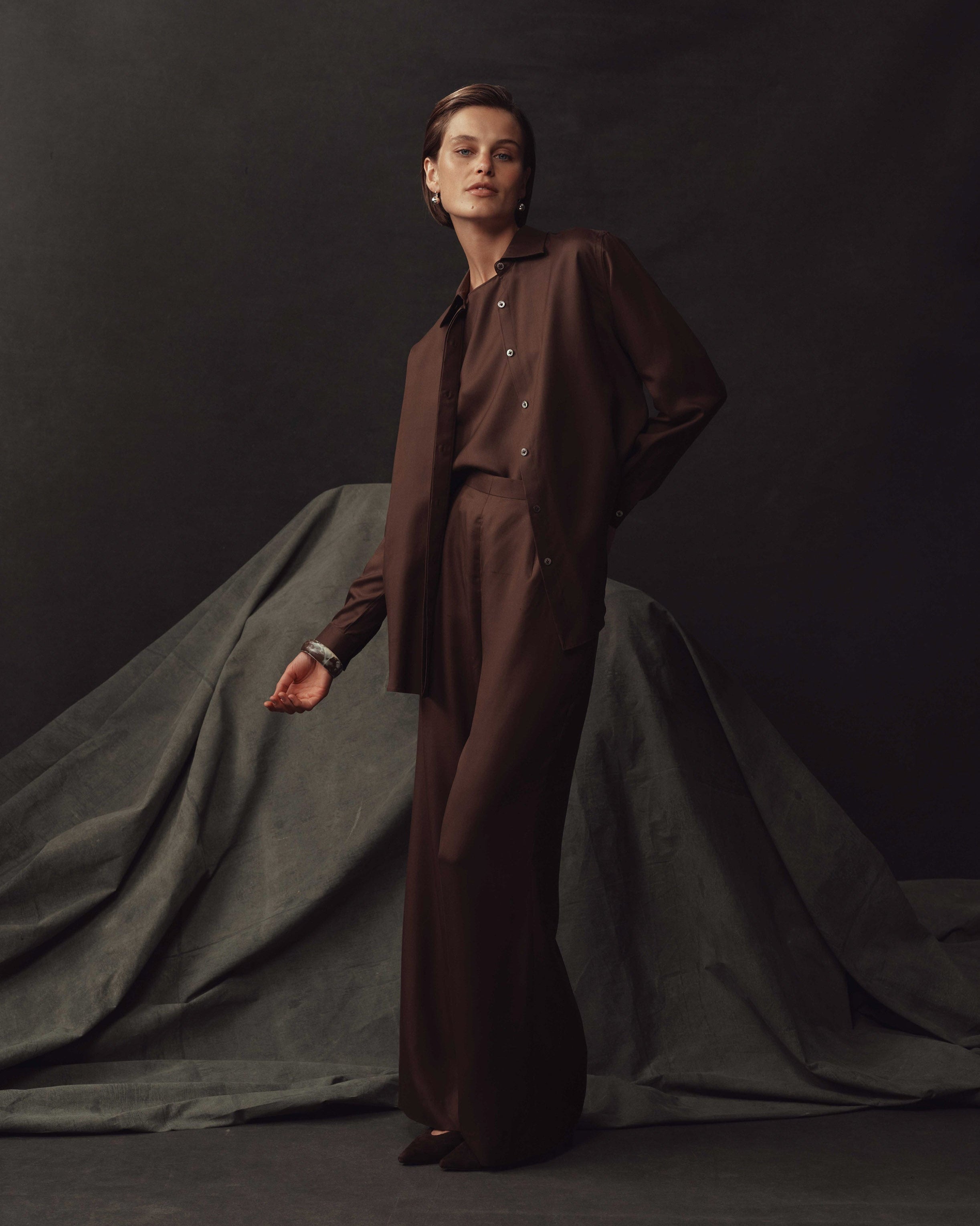Sofia Trouser - Chocolate Dupioni