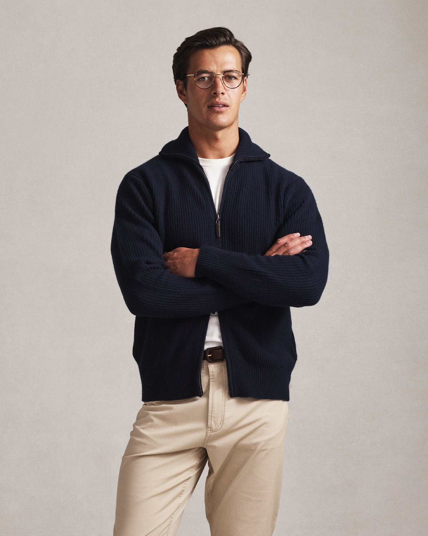 Royal Cashmere Cardigan - Navy | P Johnson