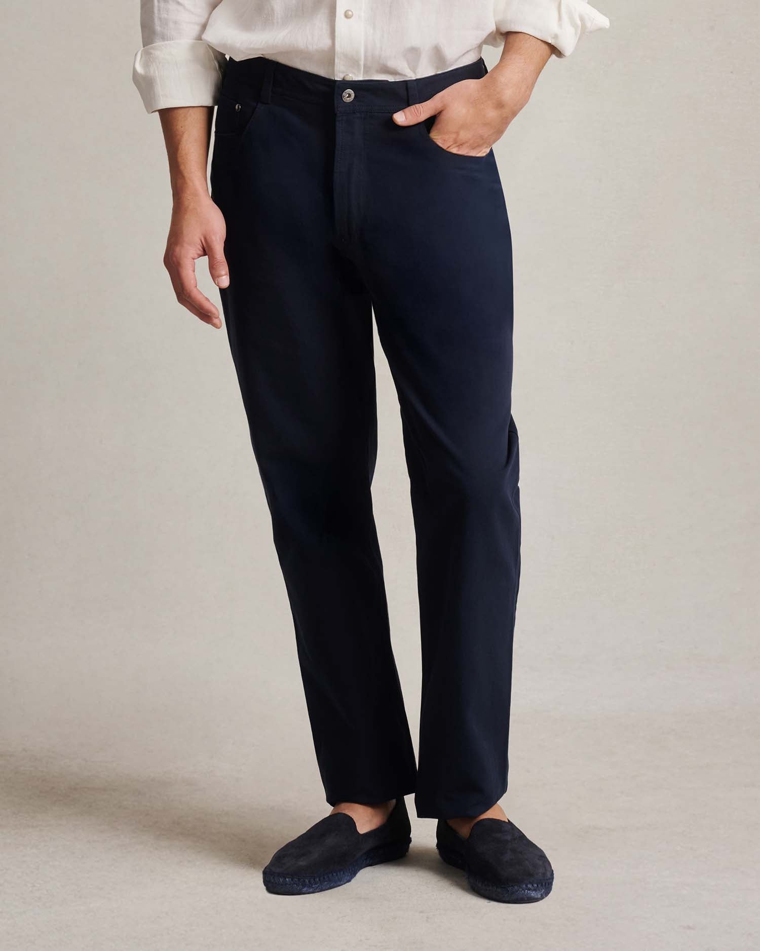 Five Pocket Canvas Trouser - Navy