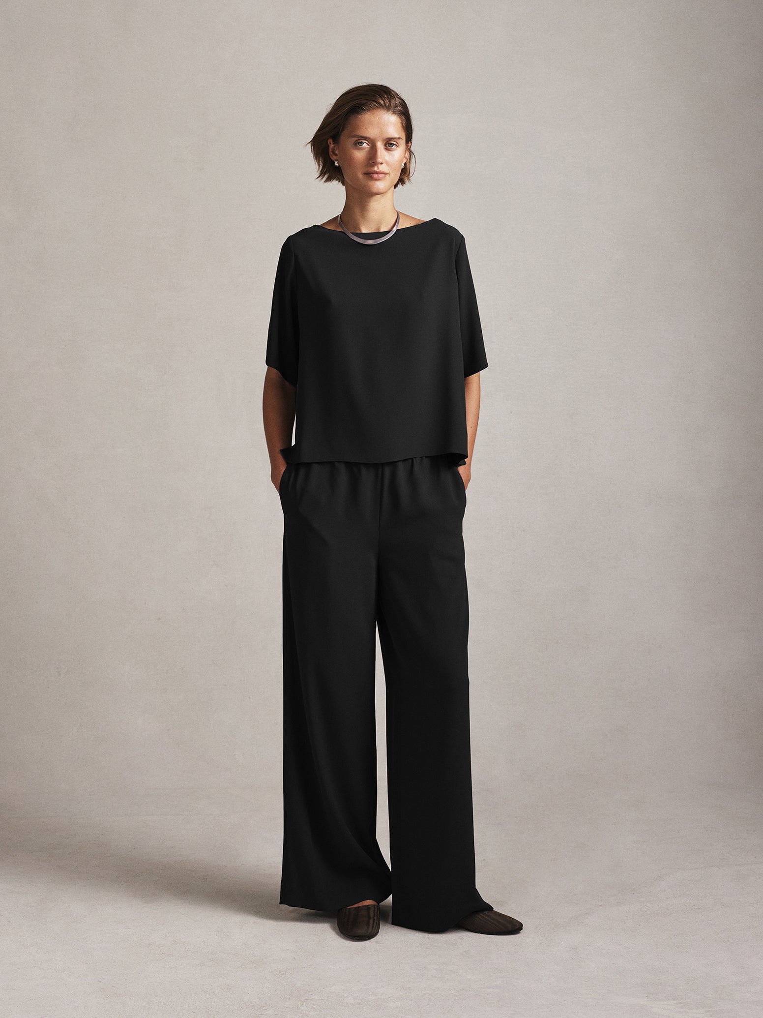 Boat Neck Top - Black