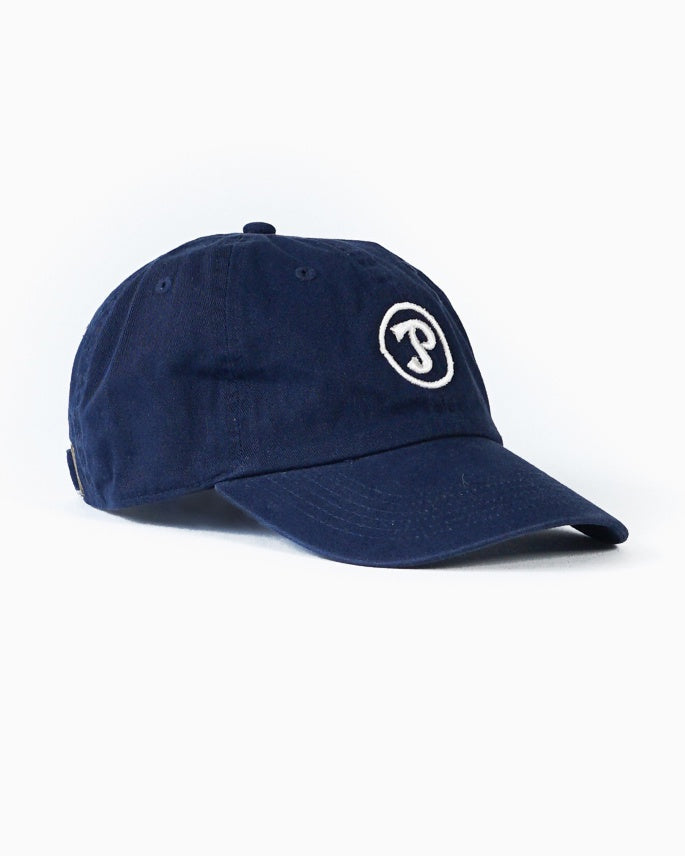 Navy Dad Cap with White Sporting Logo