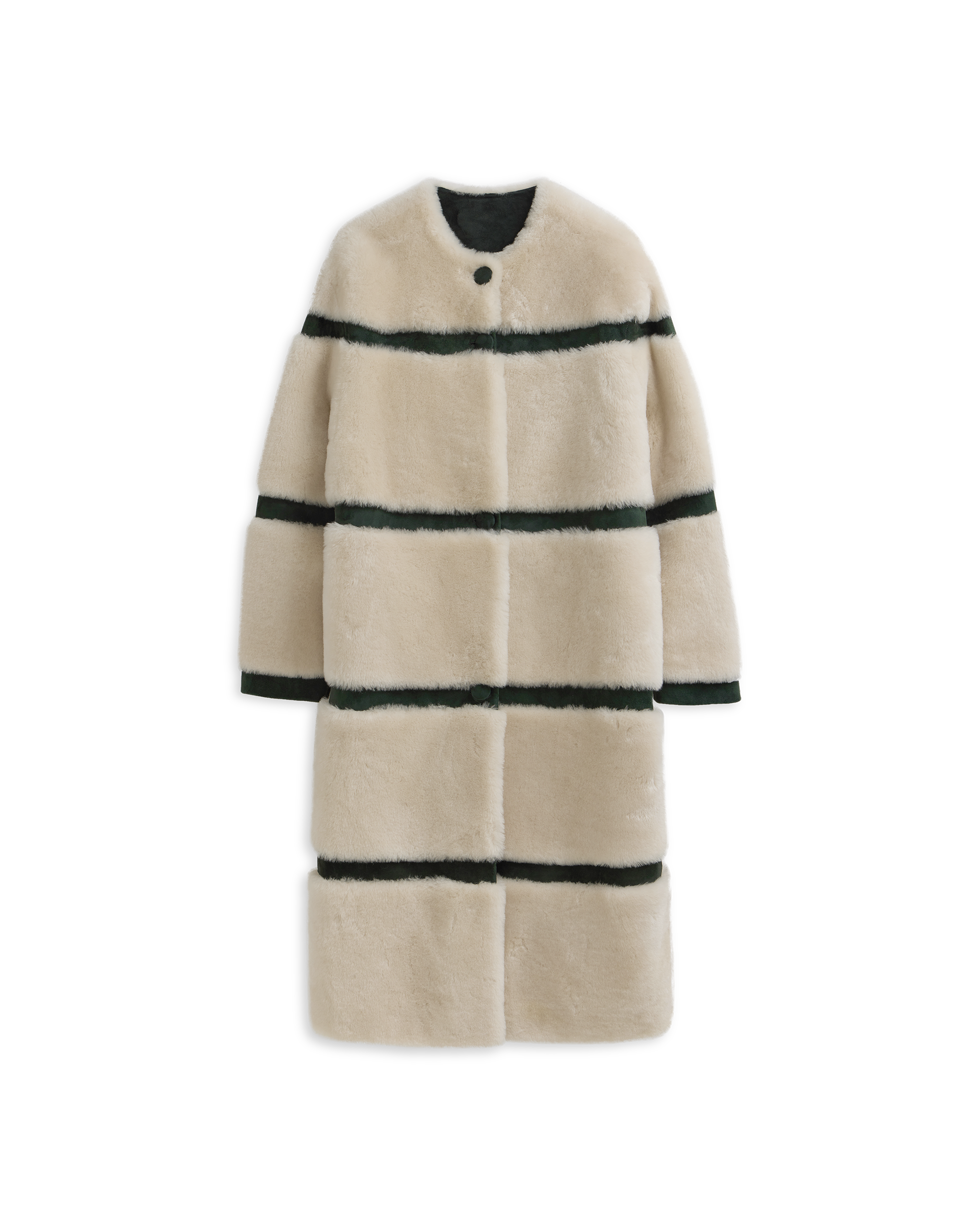 Alexandra Coat - Beige & Forest