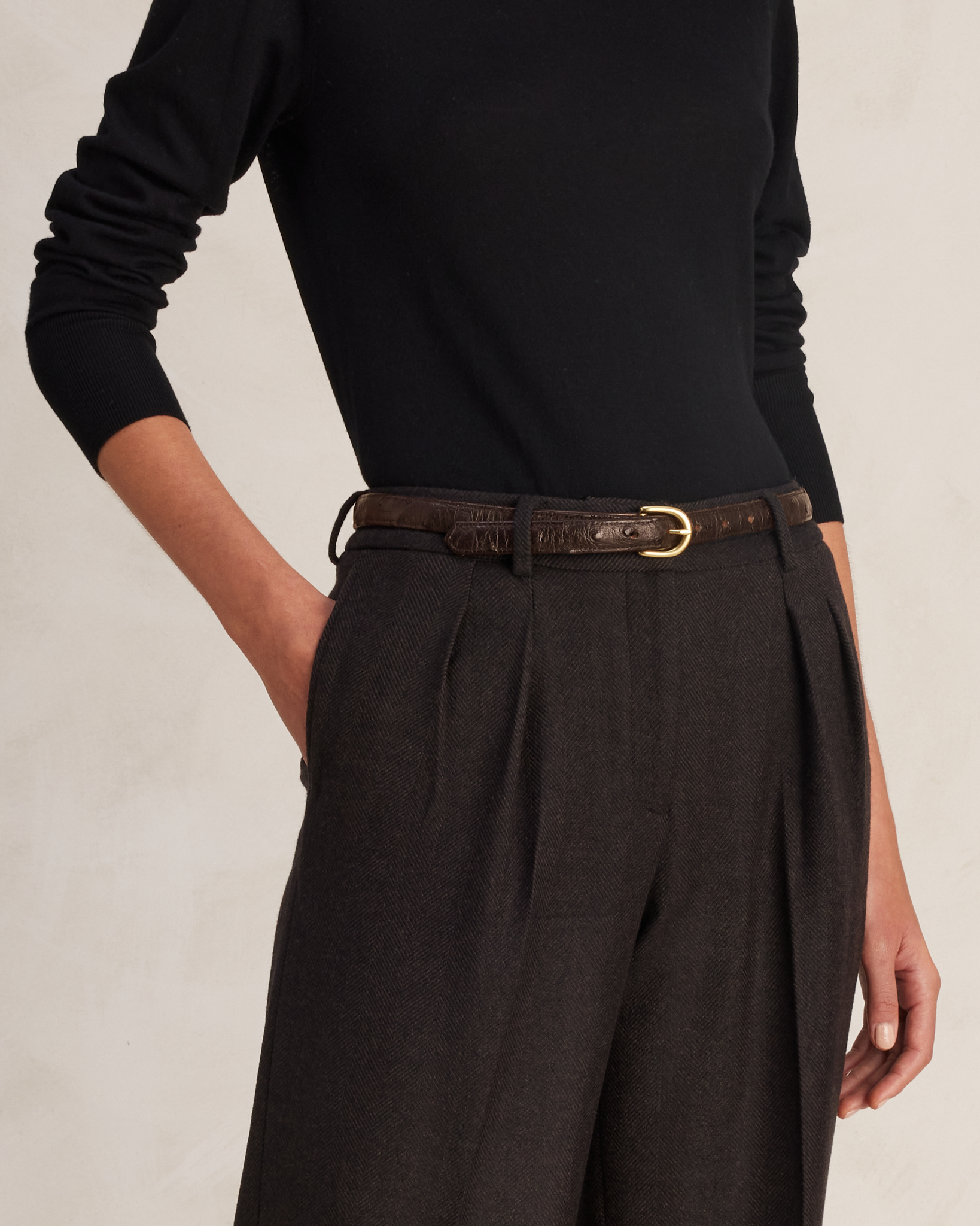 Ostrich Belt 20mm - Brown | P Johnson