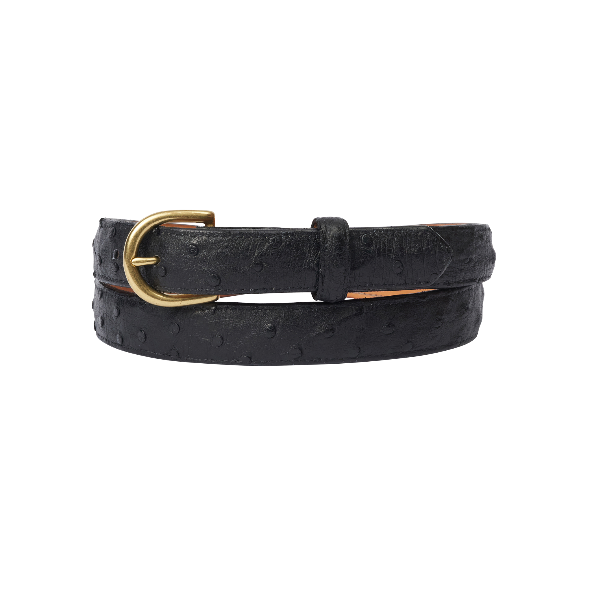 Ostrich Belt 20mm - Black | P Johnson