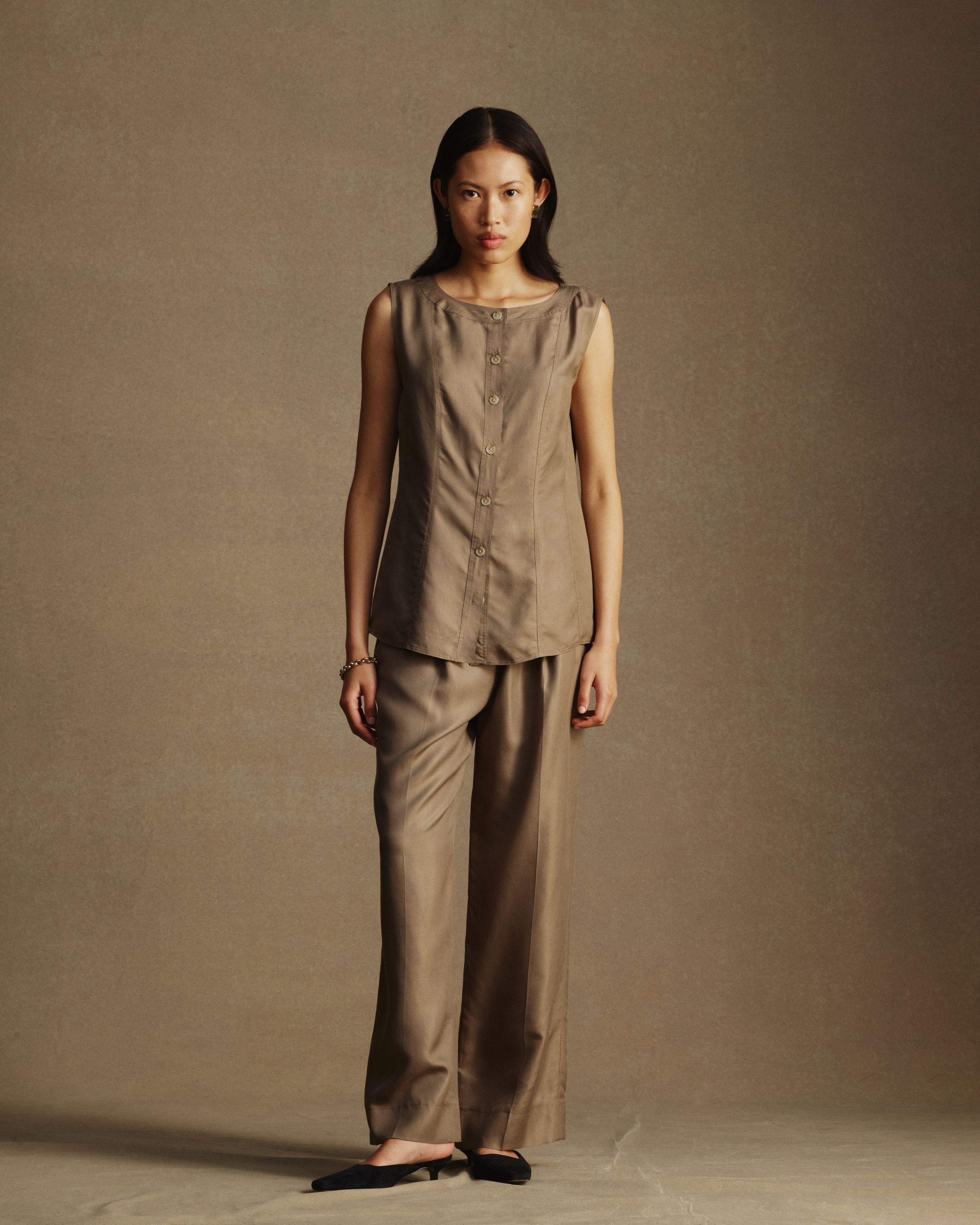 Bodice Top - Taupe Dupioni