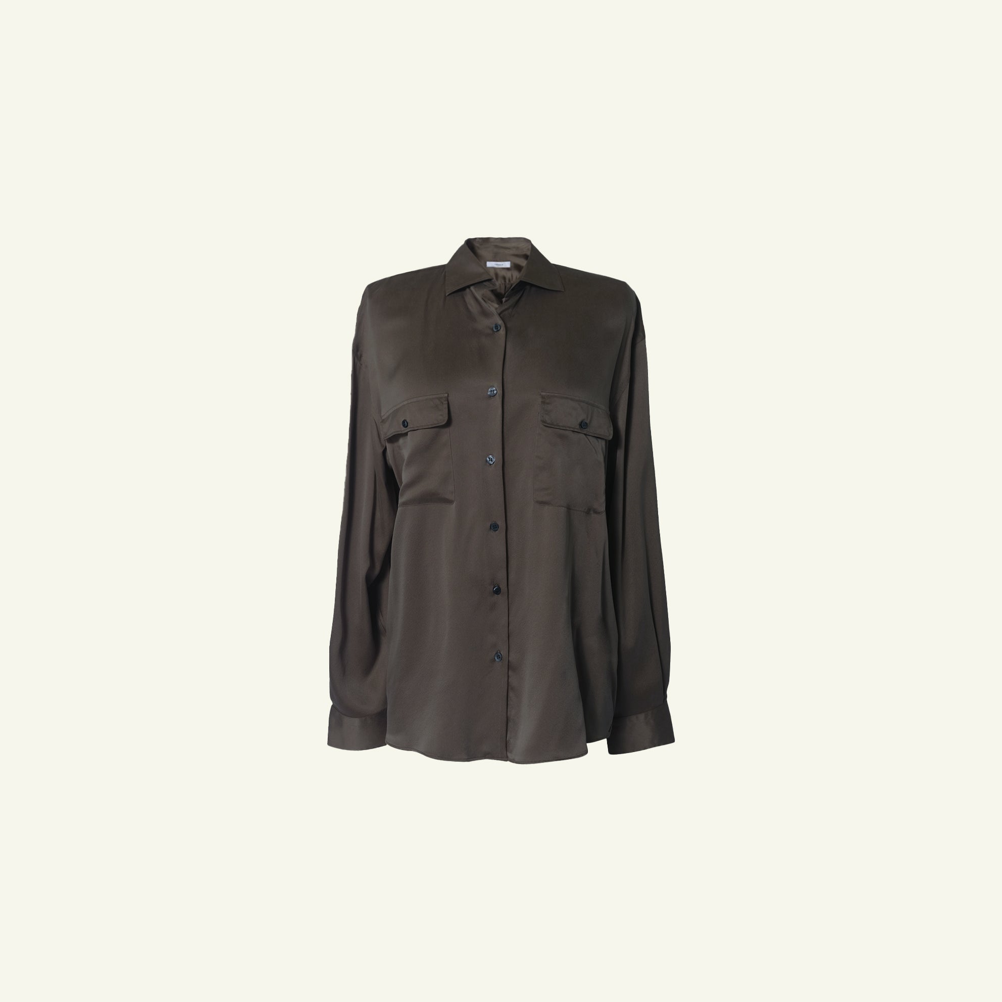 Camilla Shirt - Olive Silk | P Johnson