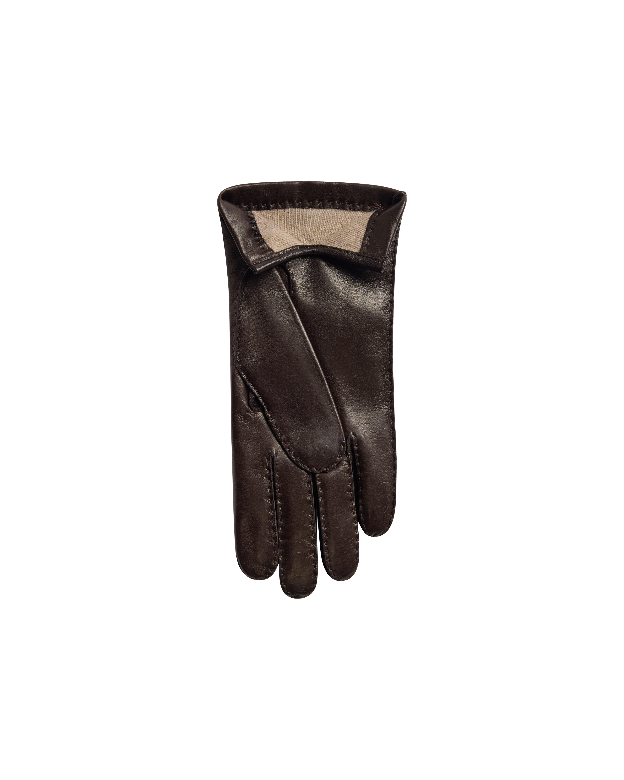 Cashmere Lined Costello Leather Gloves - Chocolate