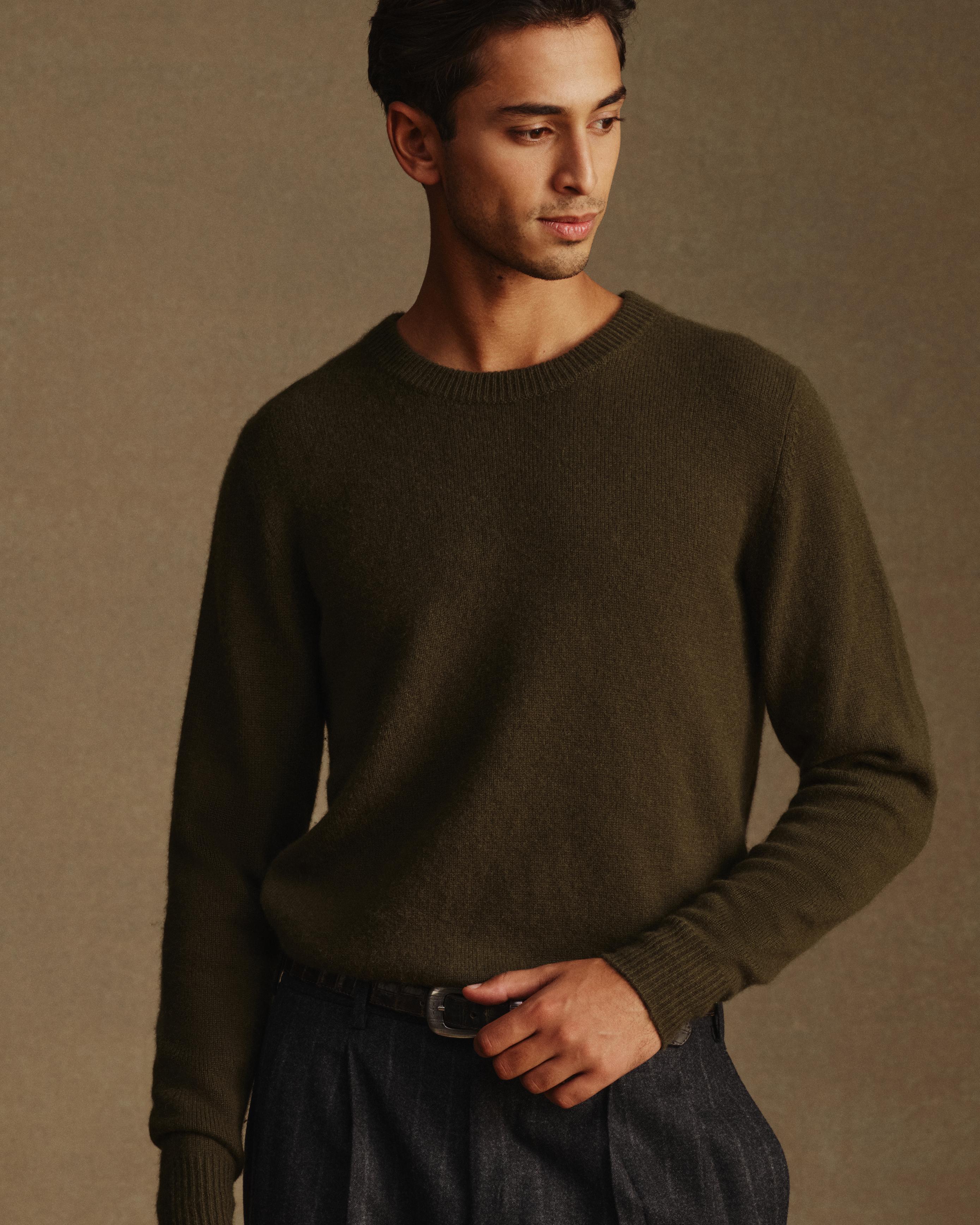 Cashmere Crew Neck - Milanese Green