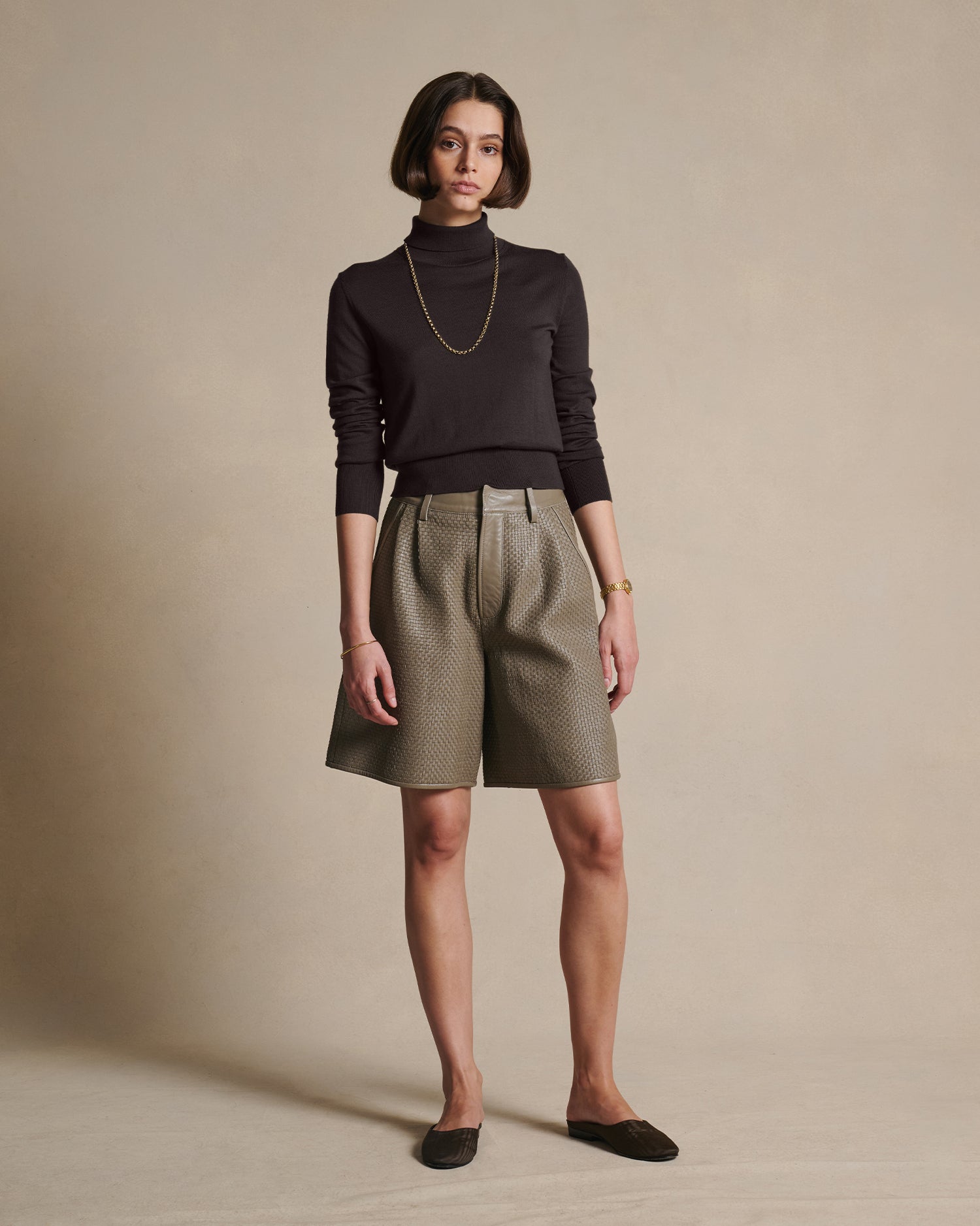 Cass Merino Roll Neck - Espresso