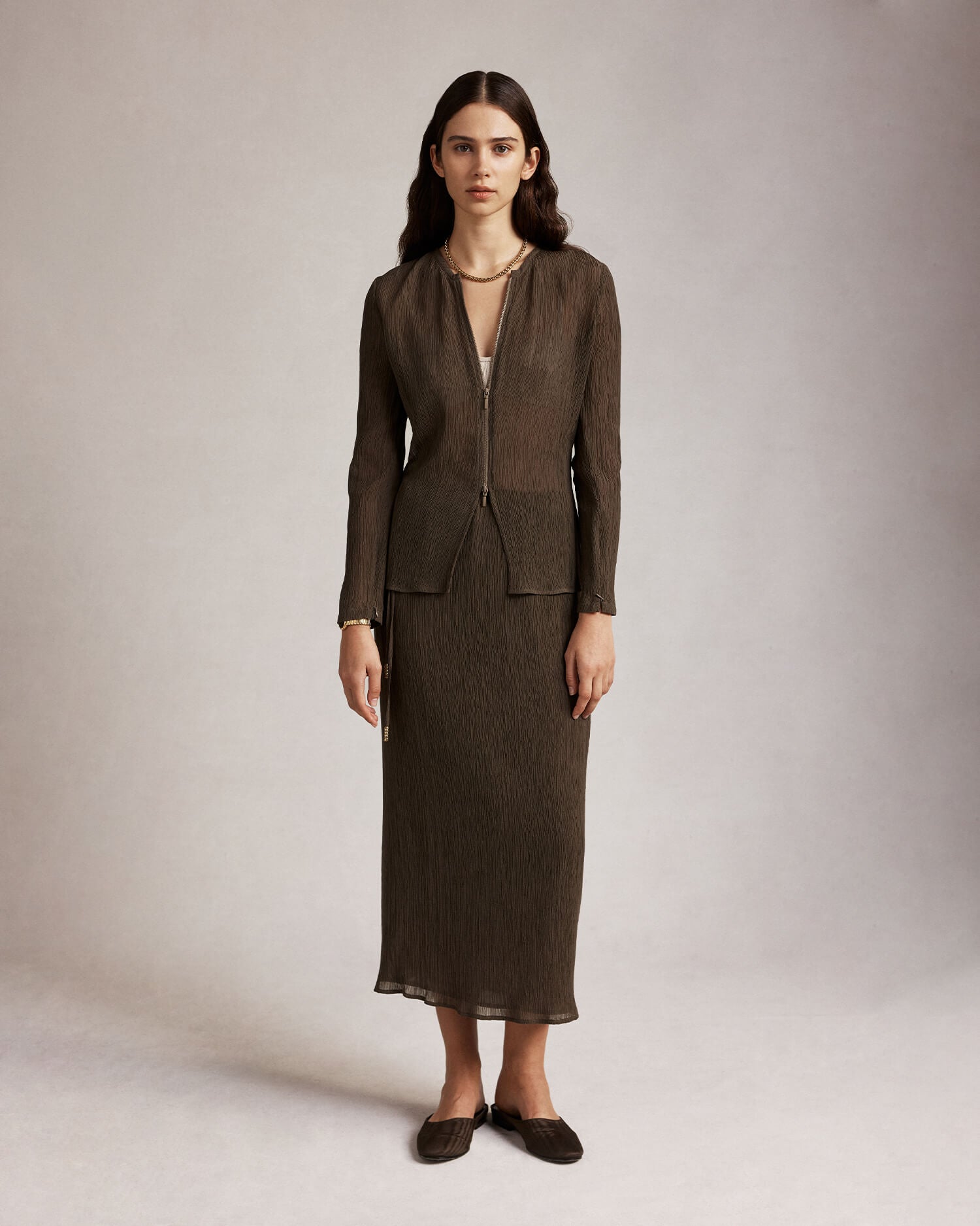 Clara Zip Top - Olive