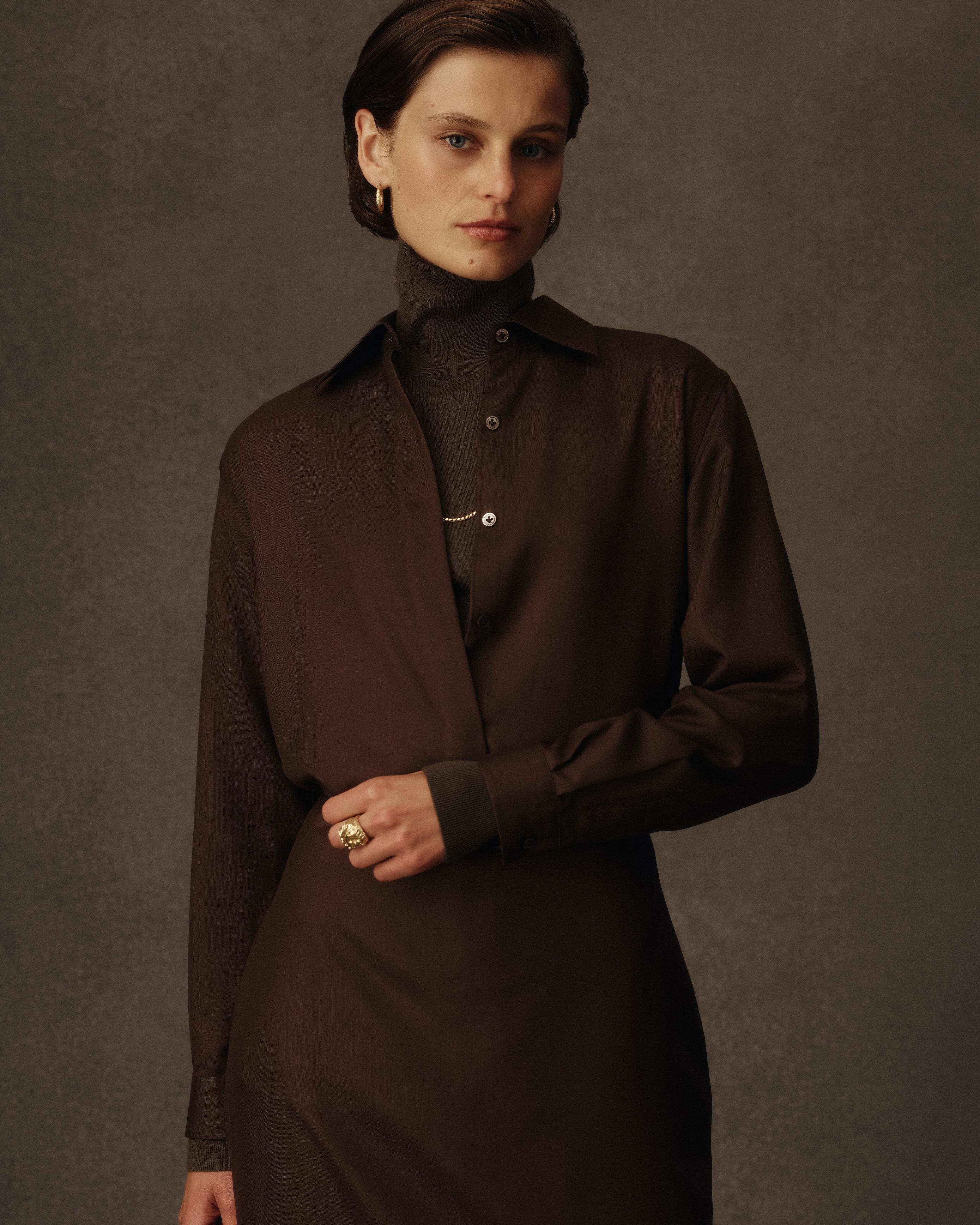 Classic Shirt - Chocolate Dupioni