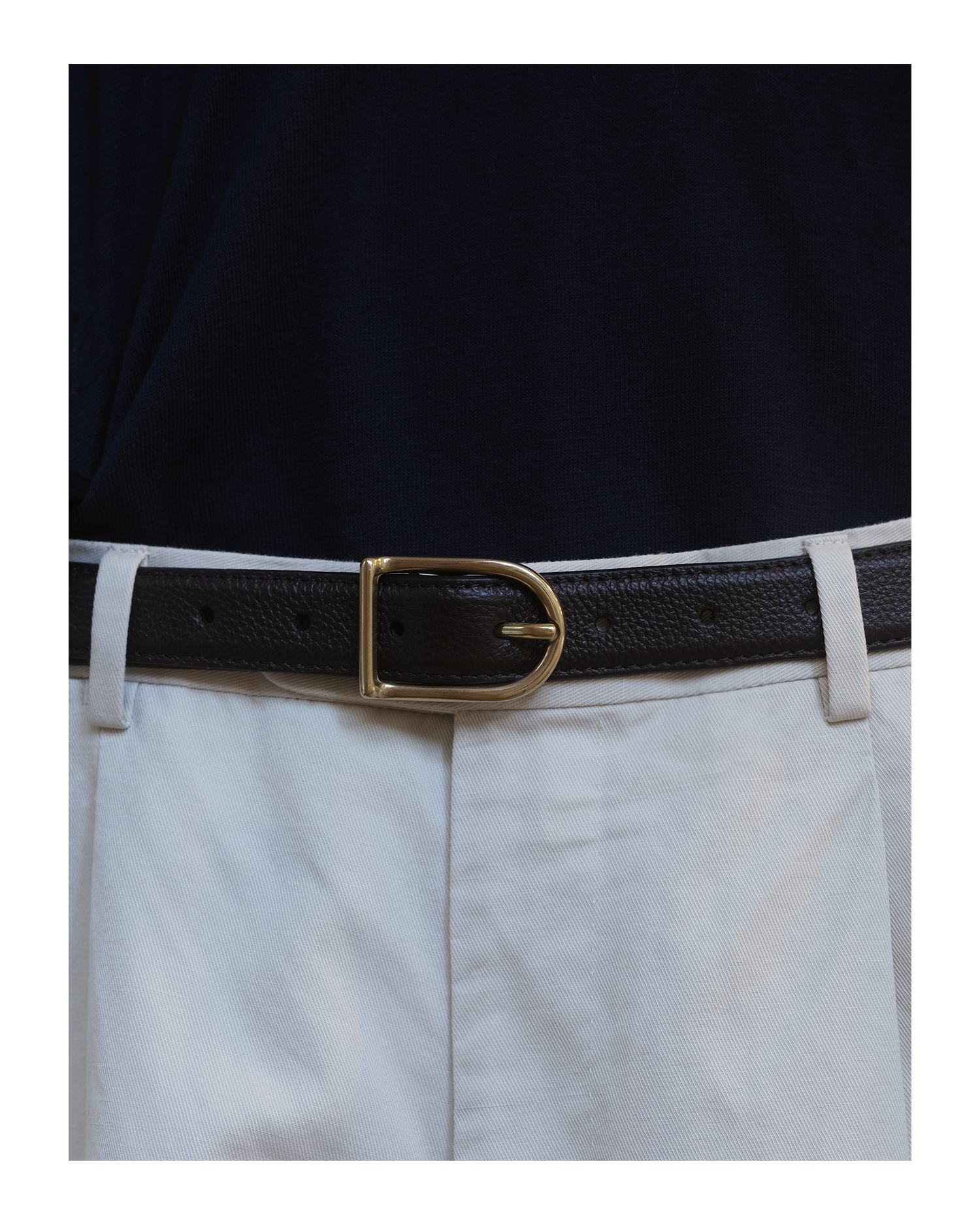 D Buckle Belt - Chocolate Pebble Leather