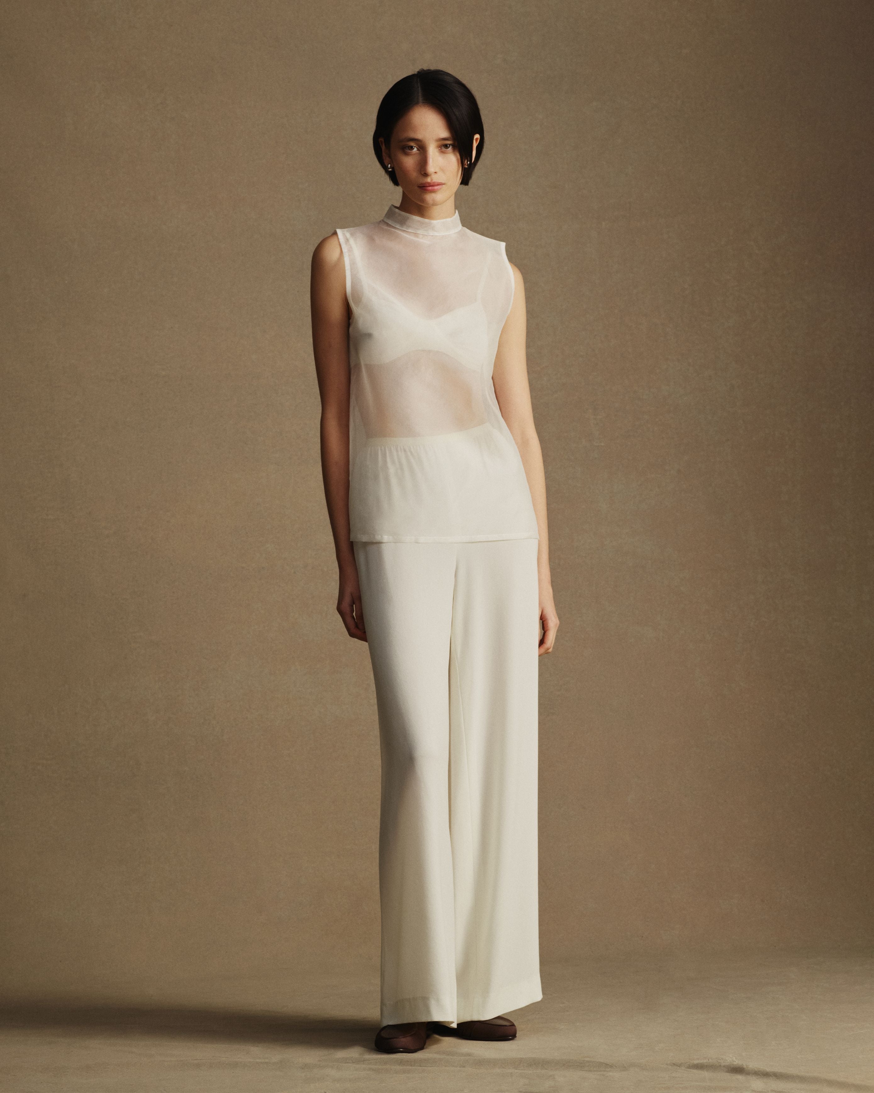 Organza Devon Top - White