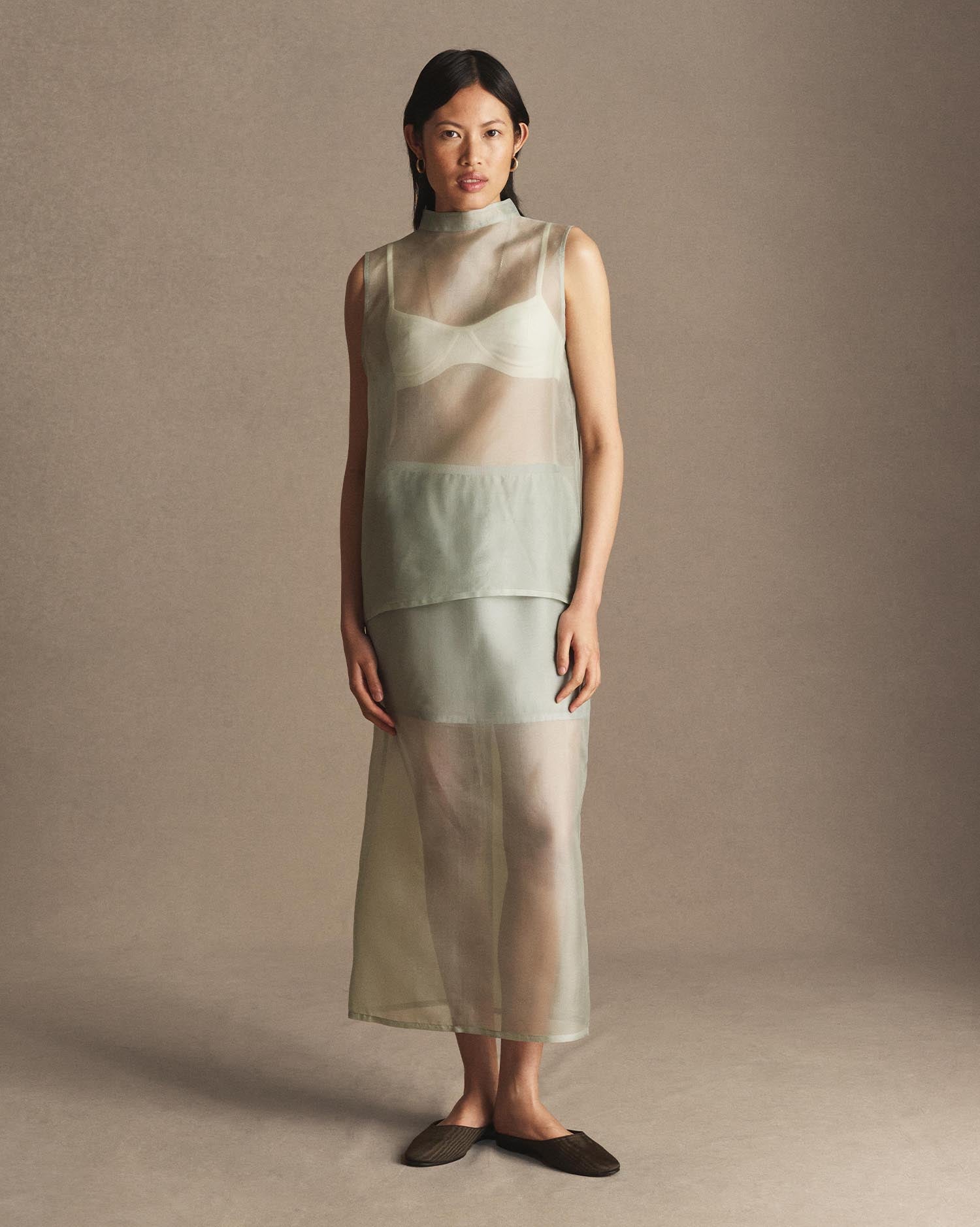 Organza Devon Top - Dusty Green