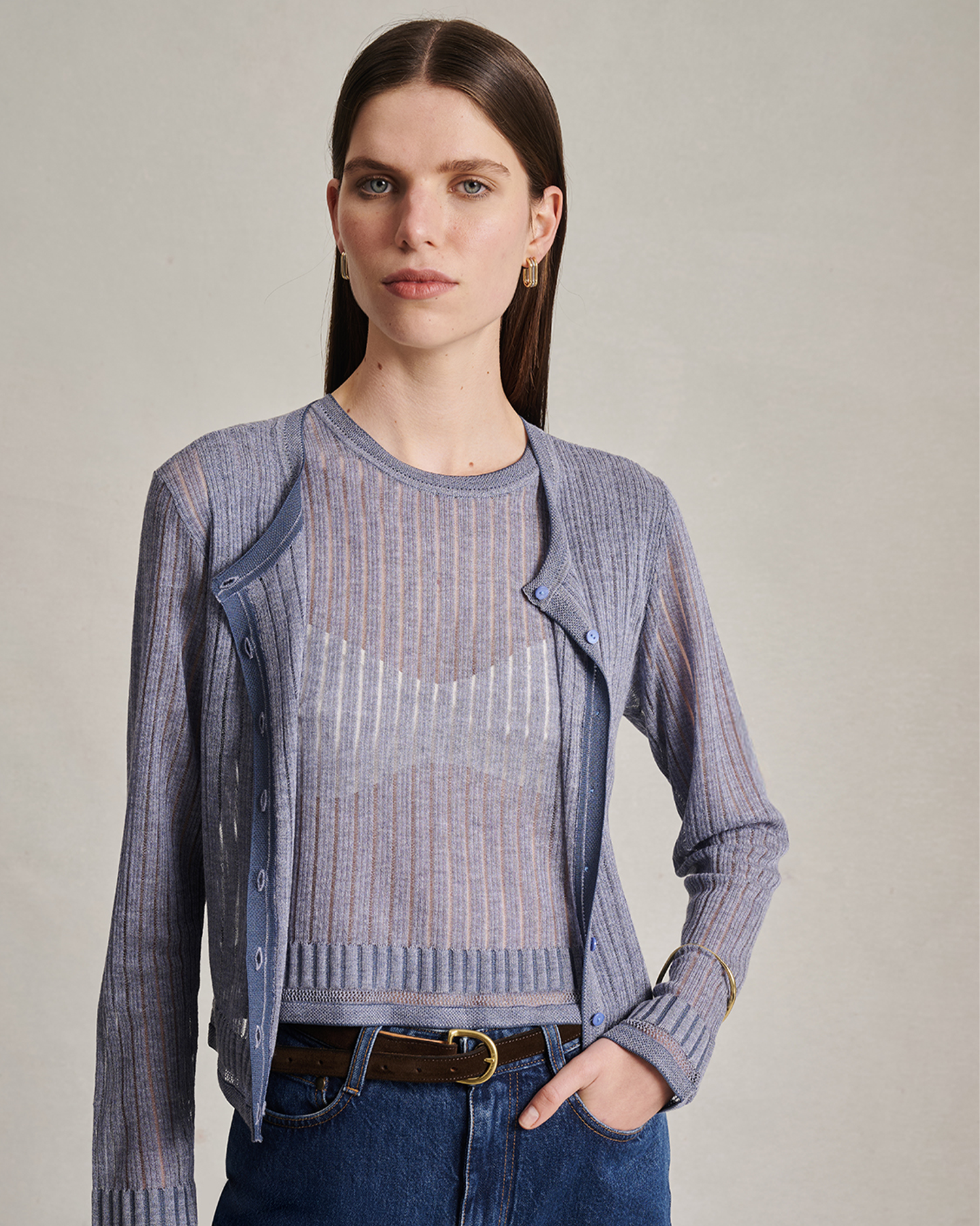 Edie Cardigan - Flores Blue