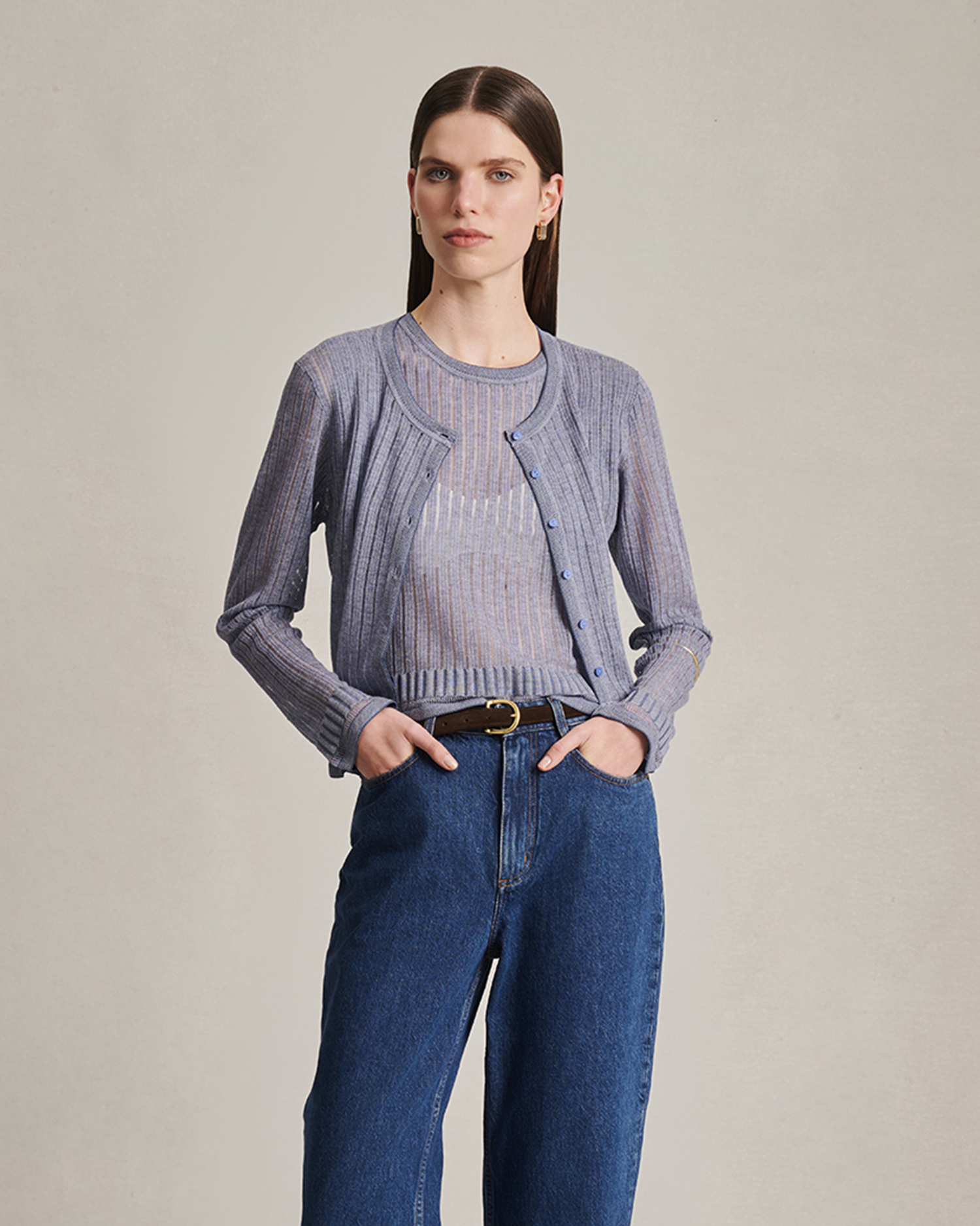 Edie Cardigan - Flores Blue