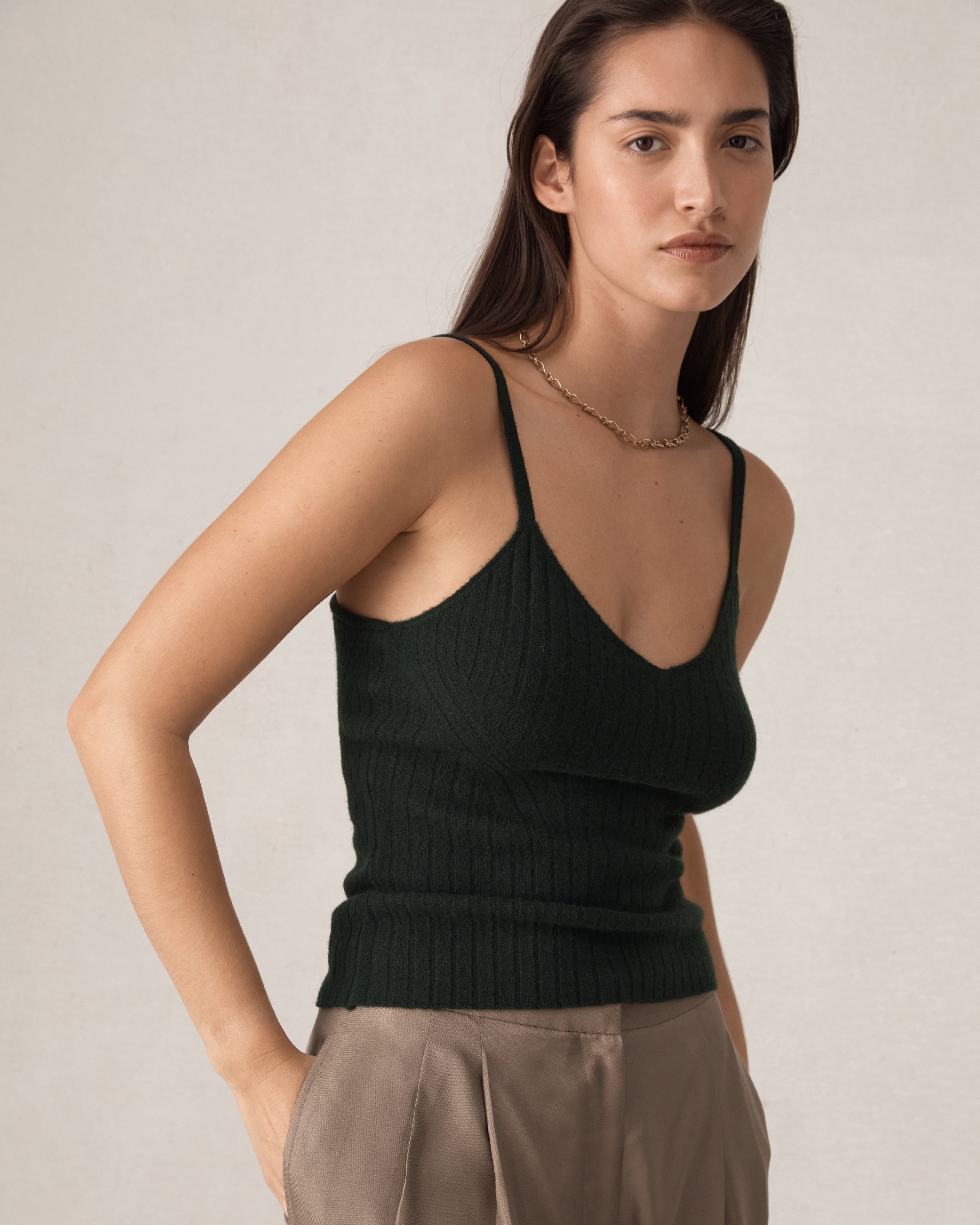 Eloise Tank - Forest Green