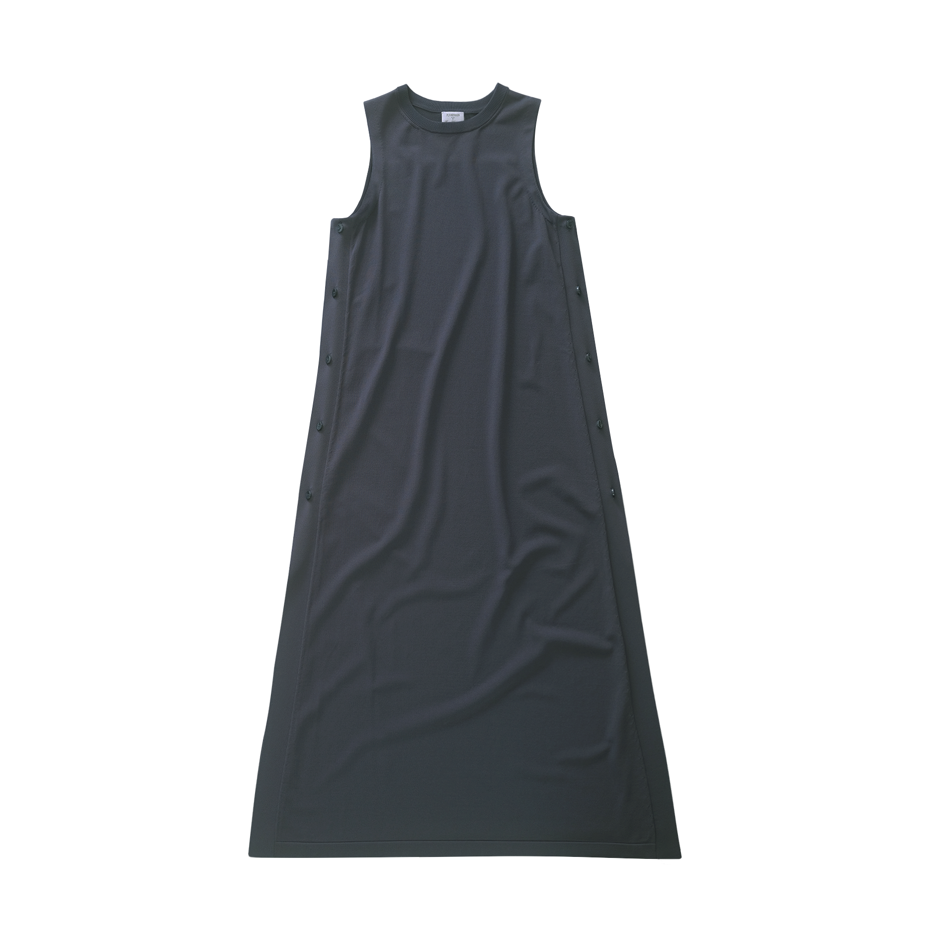 Crepe Knit Button Dress - Oily Blue | P Johnson