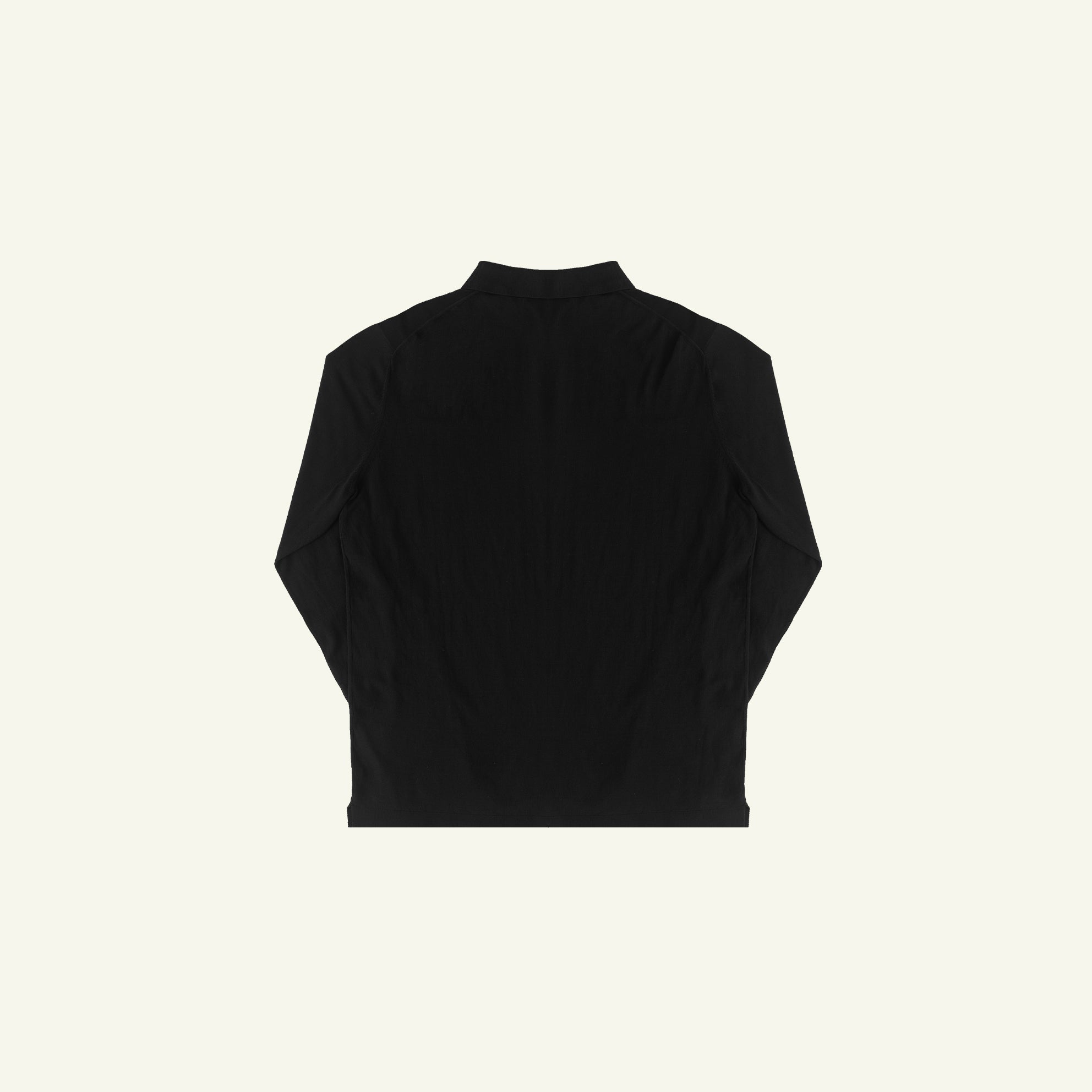 Ice Cotton Long Sleeve Polo - Black