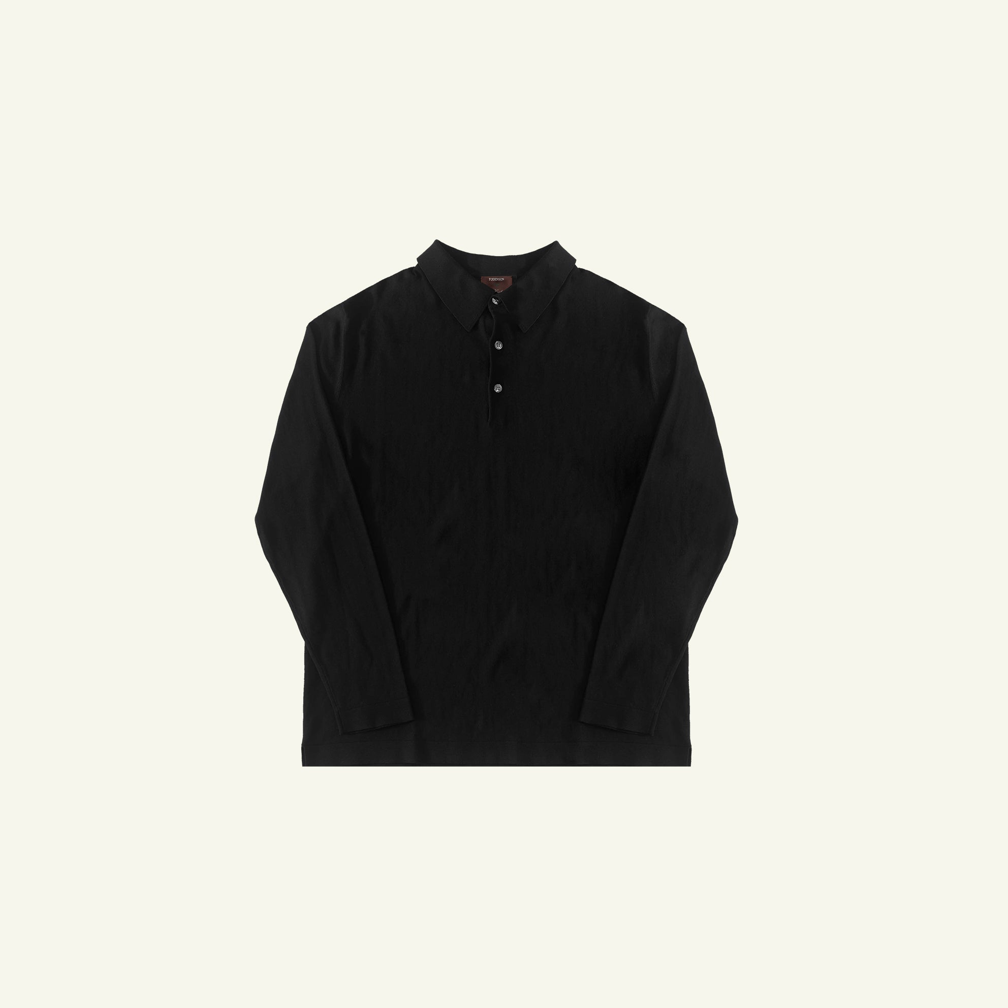 Ice Cotton Long Sleeve Polo - Black