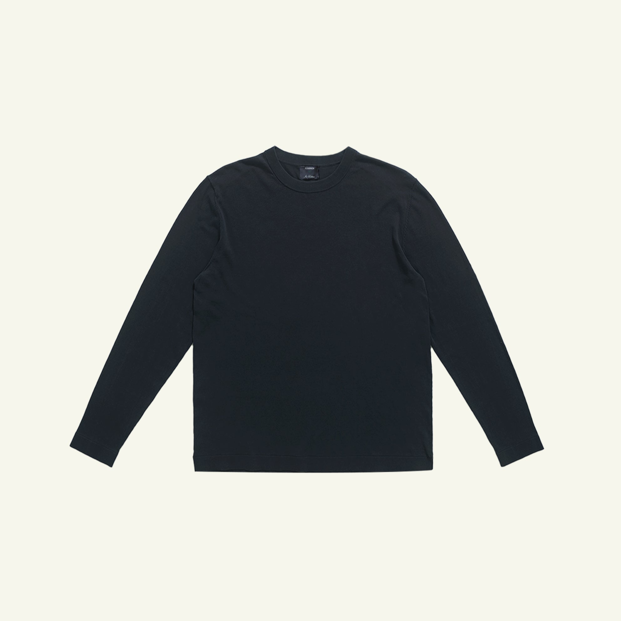 Ice Cotton Long Sleeve Top - Navy