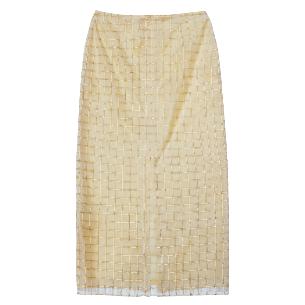 Tia Skirt - Gold Check
