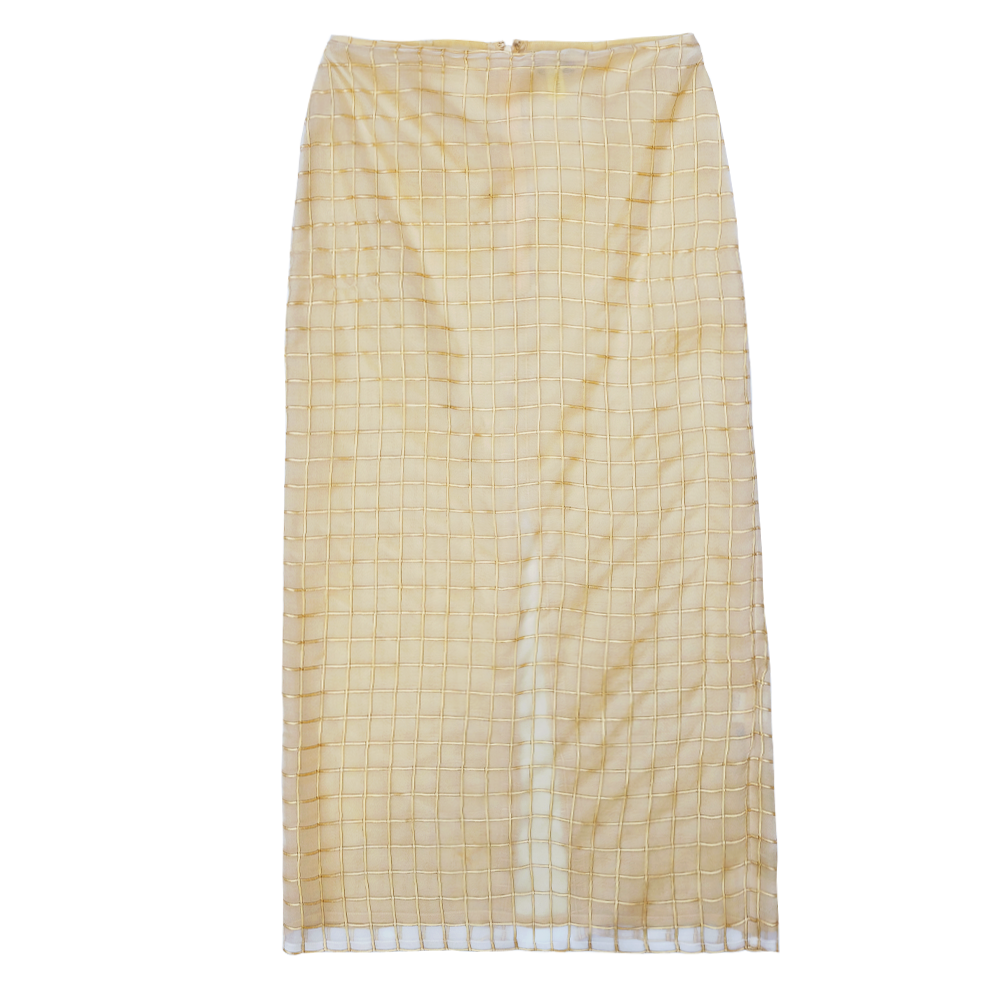 Tia Skirt - Gold Check | P Johnson